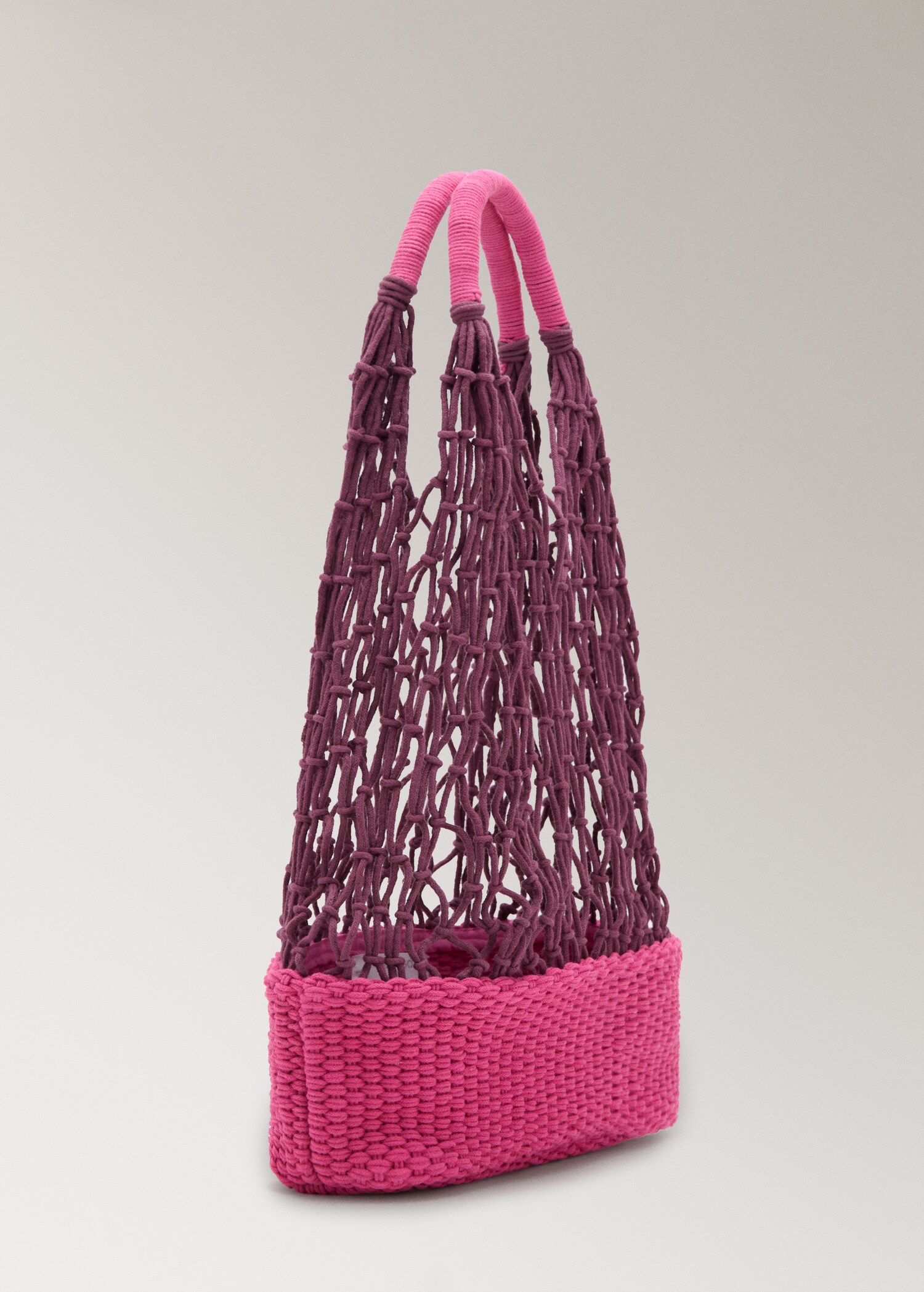 Cotton mesh shoulder bag - Medium plane