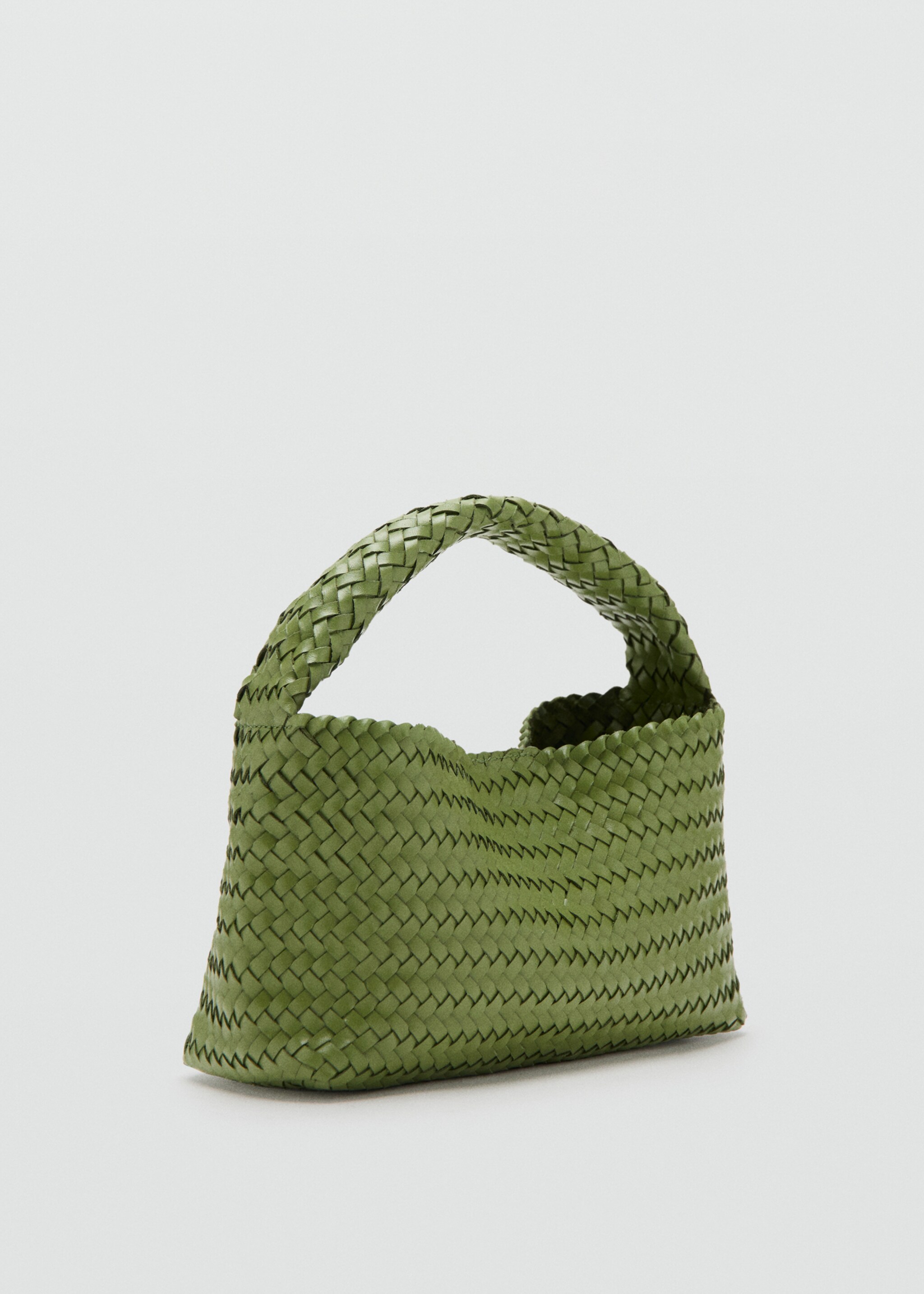 Braided handbag - Medium plane, Green. Ref: 27025977-00.