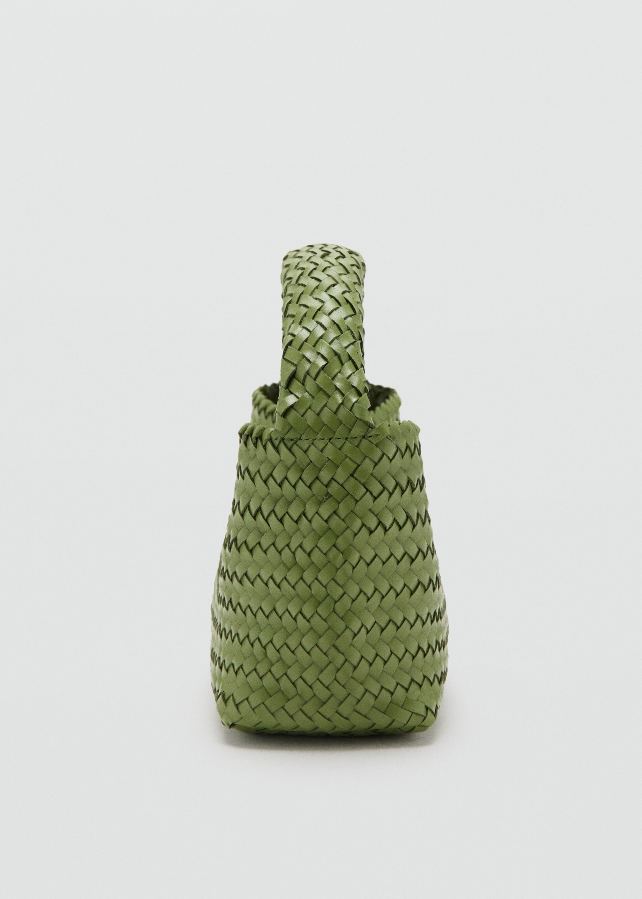 Braided handbag - Details of the article 1, Green. Ref: 27025977-00.