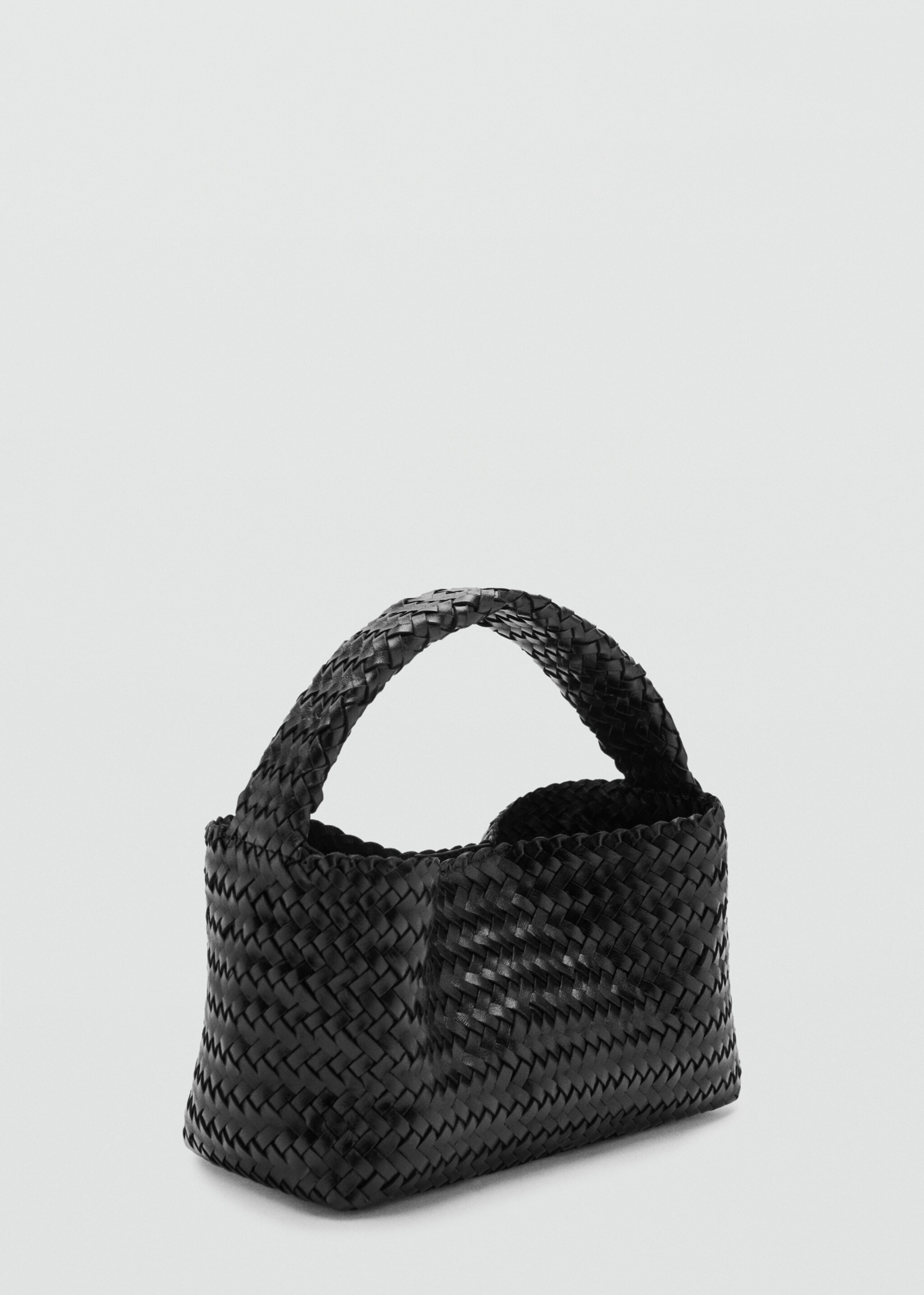Braided handbag - Medium plane, Black. Ref: 27025977-00.