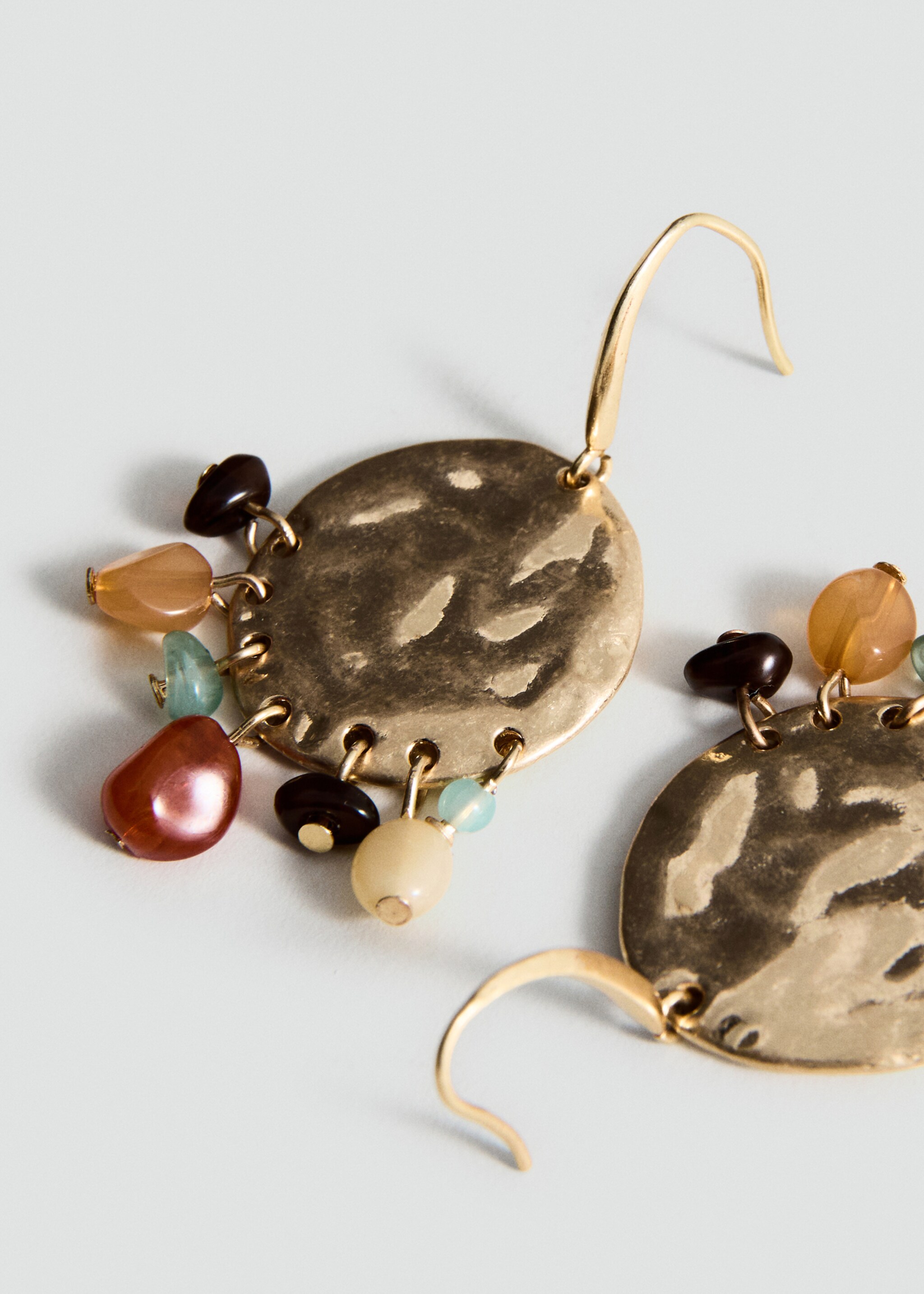 Beaded pendant earrings - Medium plane, Gold. Ref: 27025980-00.