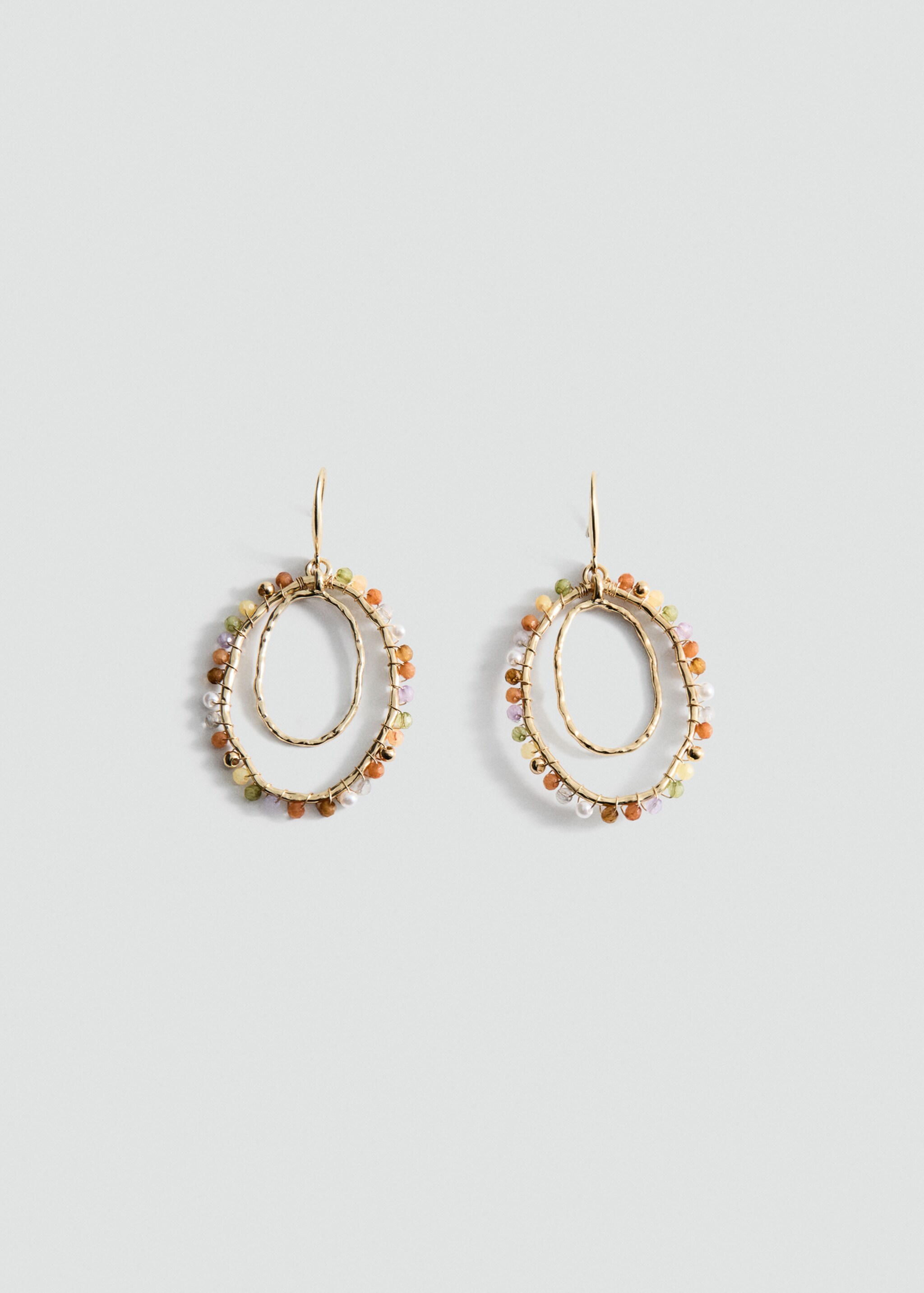 Bead hoop earrings - Article without model, Gold. Ref: 27025981-00.