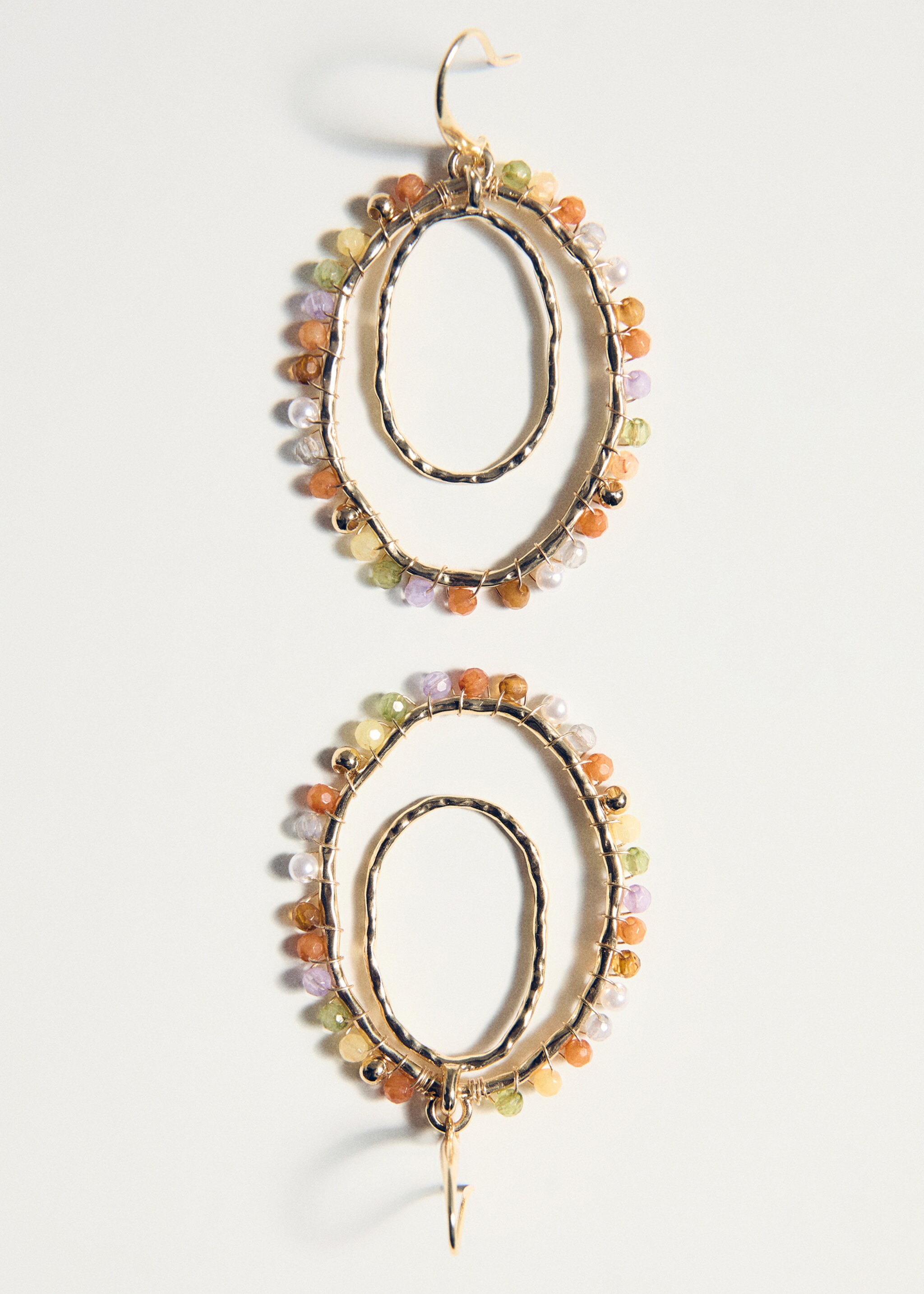 Bead hoop earrings - Details of the article 5, Gold. Ref: 27025981-00.