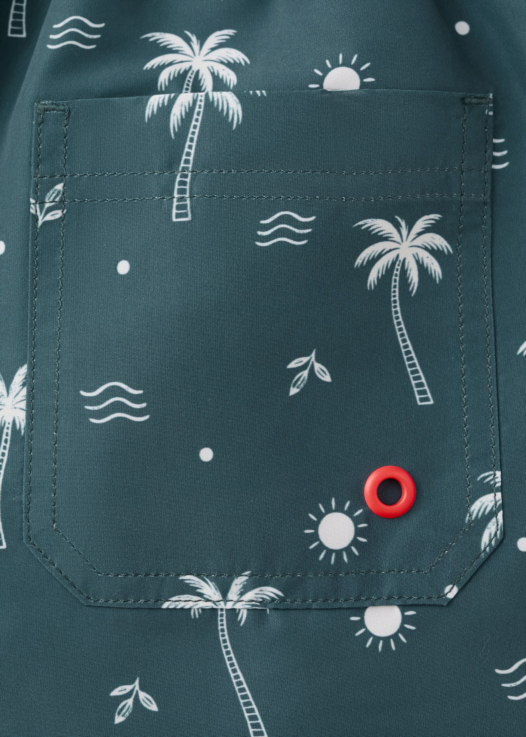 بدلة سباحة عليها طباعة أشجار النخيل - تفاصيل المنتج 8, أزرق بترولي. Ref: 27025986-00.