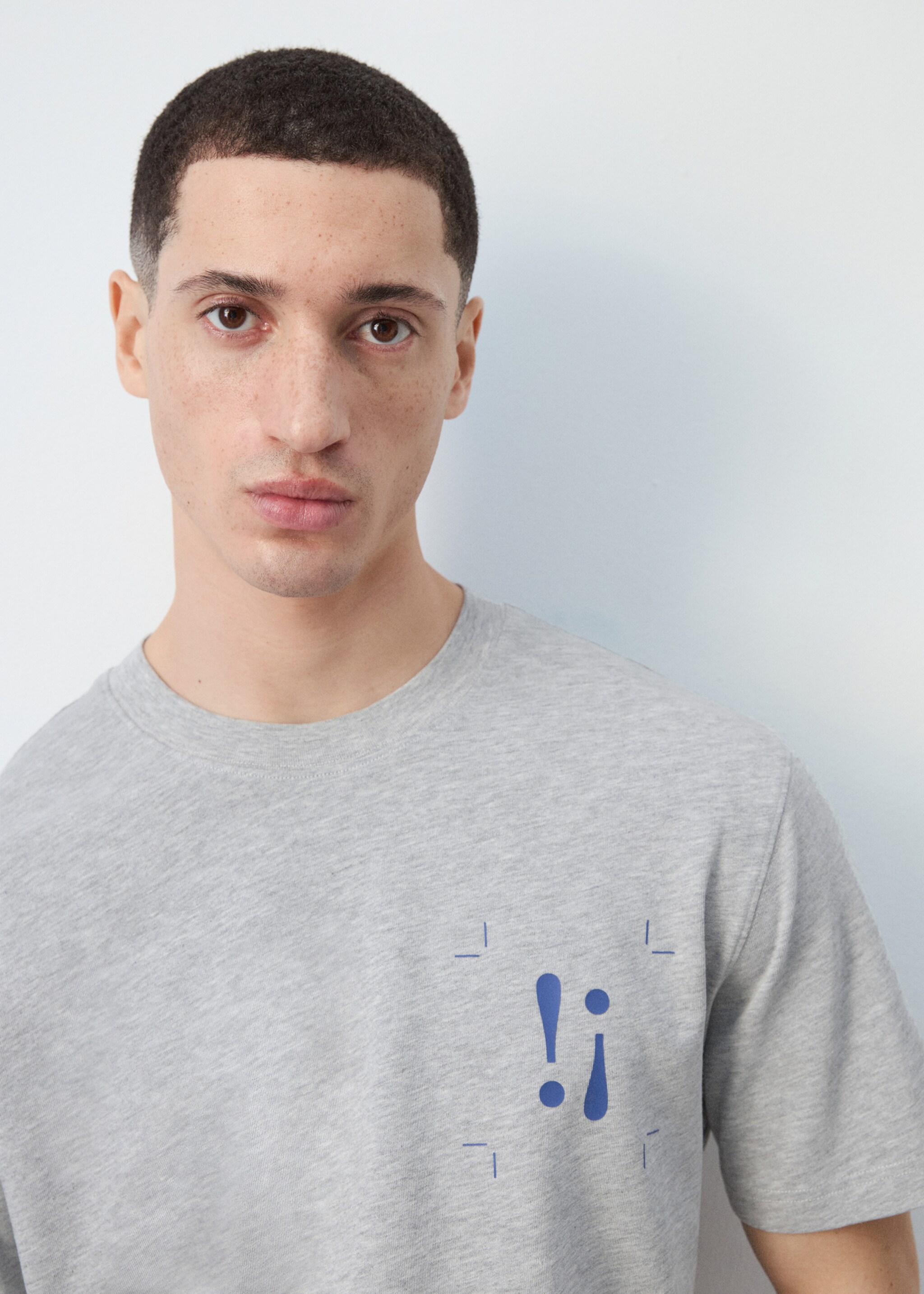 100% cotton printed t-shirt - Details of the article 1, Medium Heather Grey. Ref: 27025994-00.