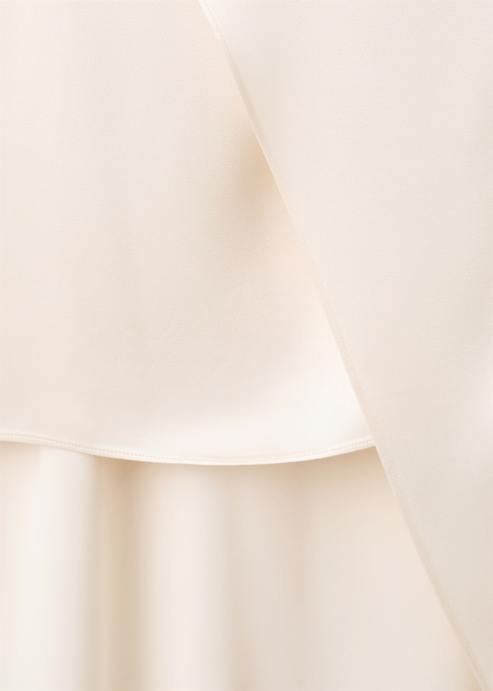 Asymmetric satin mix dress - Details of the article 0, Ecru. Ref: 27025997-00.