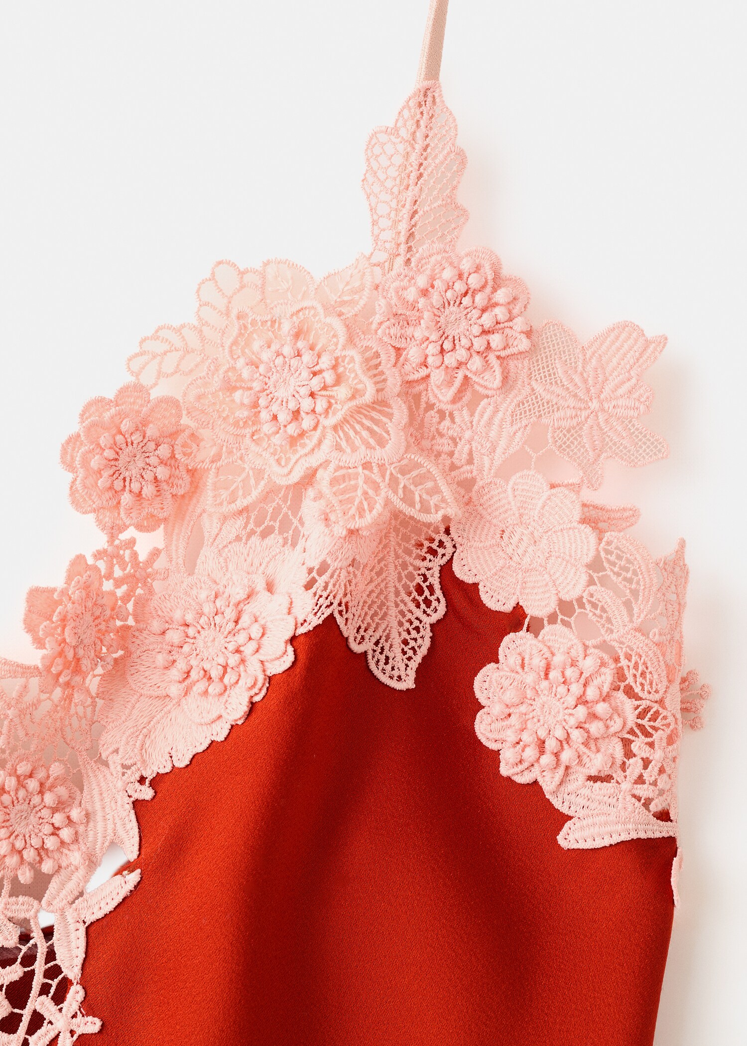 Satin dress with floral appliqués - Details of the article 8