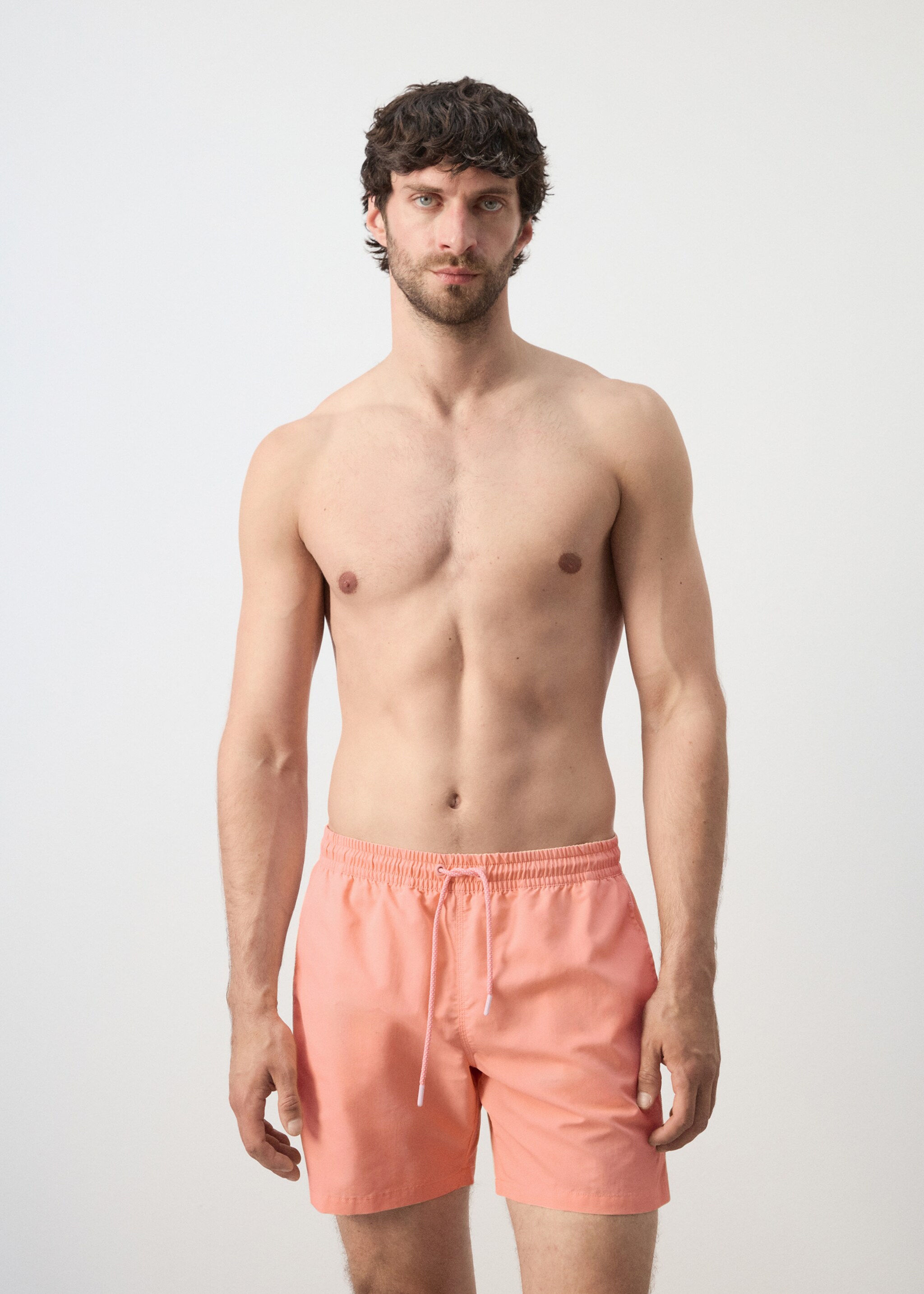 Плавательные шорты базовой модели со шнурком - Средний план, Лососевый. Ref: 27026000-00.