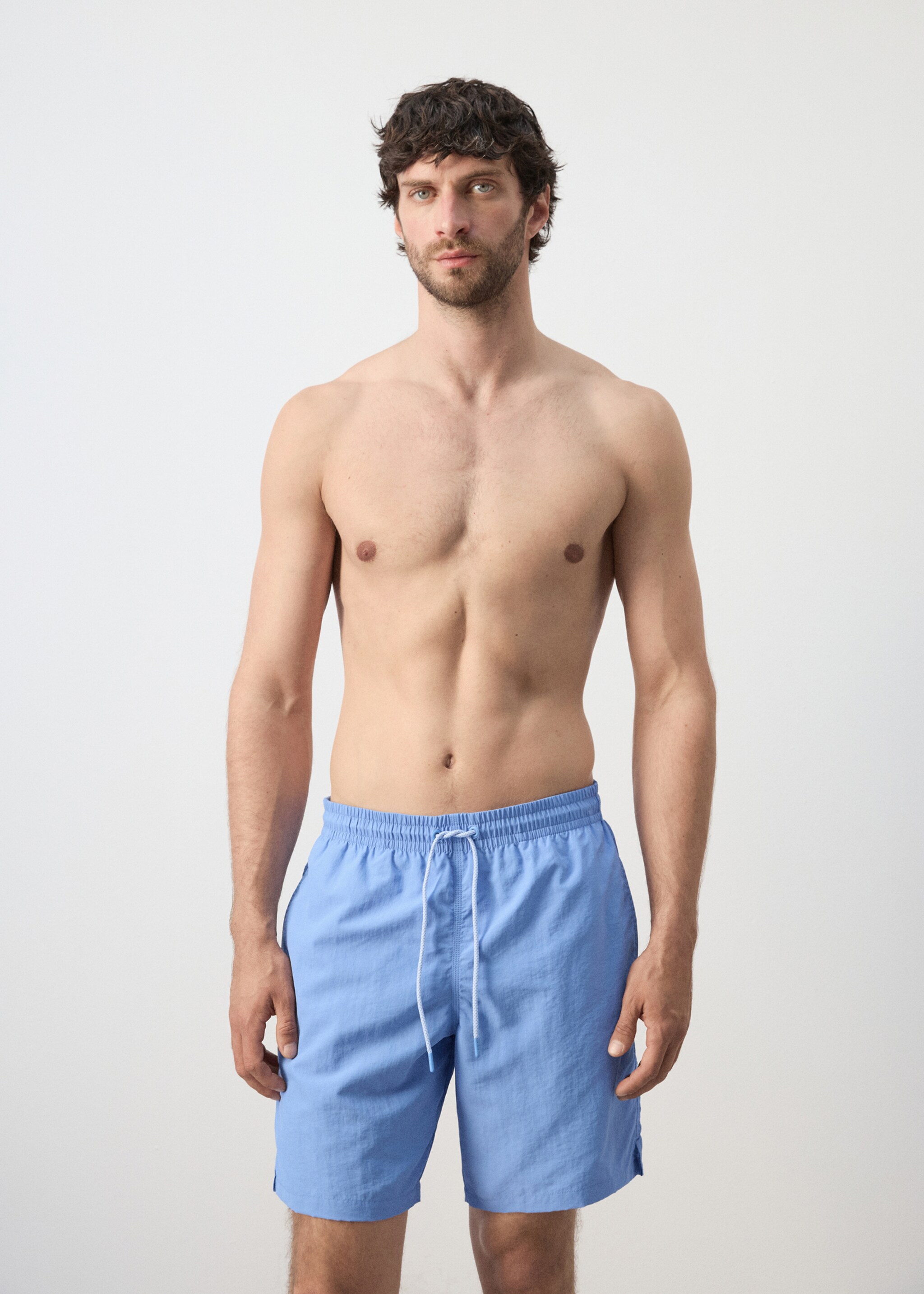 Basic drawstring swimsuit - Medium plane, China Blue. Ref: 27026000-00.