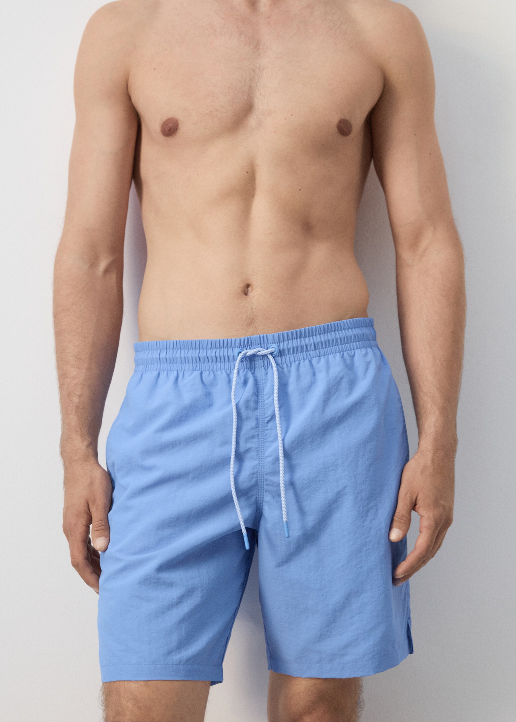 Basic drawstring swimsuit - Details of the article 1, China Blue. Ref: 27026000-00.