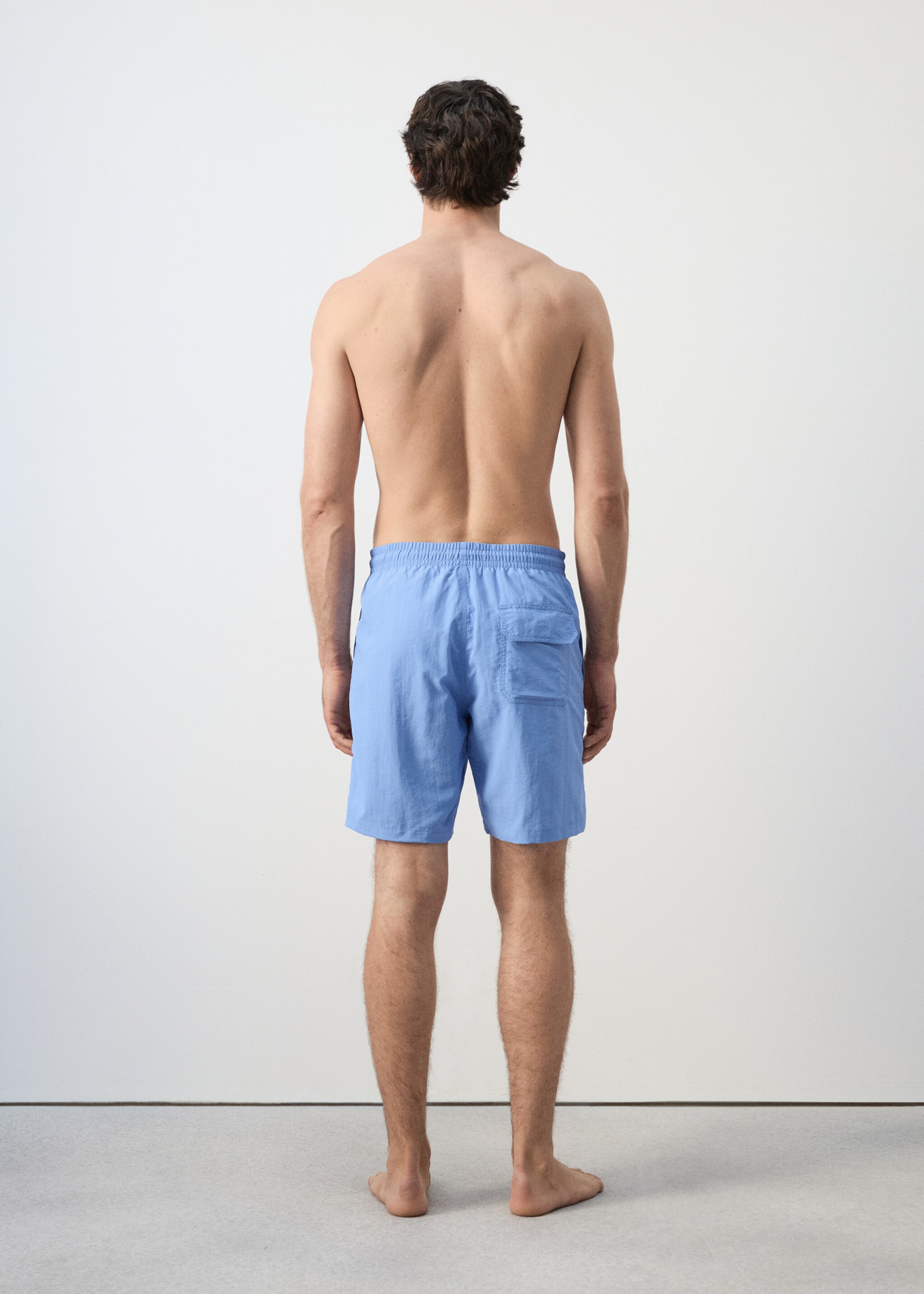 Basic drawstring swimsuit - Reverse of the article, China Blue. Ref: 27026000-00.
