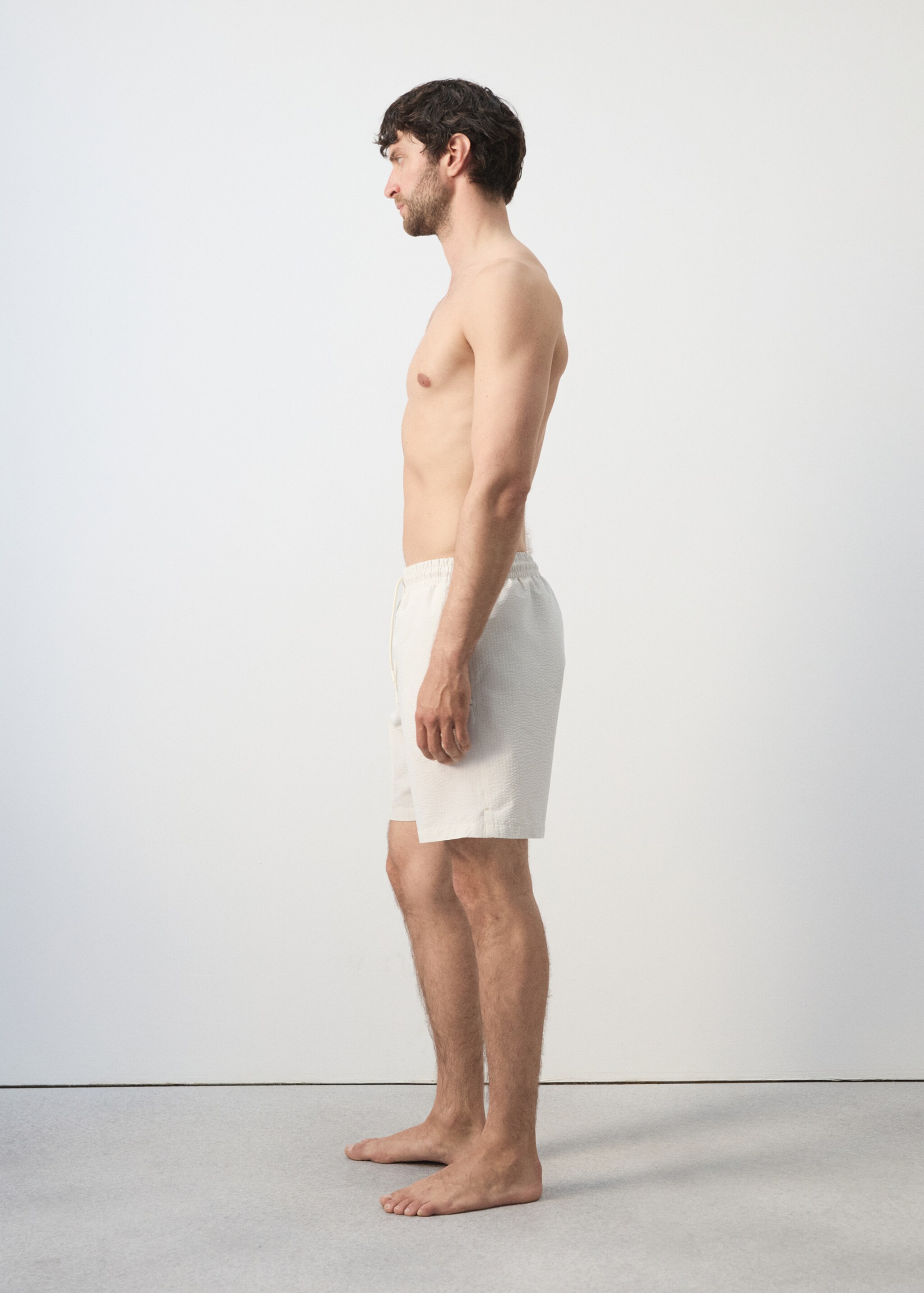 시어서커 스트라이프 수영복 - 상품 내역: 2, 베이지. Ref: 27026001-00.