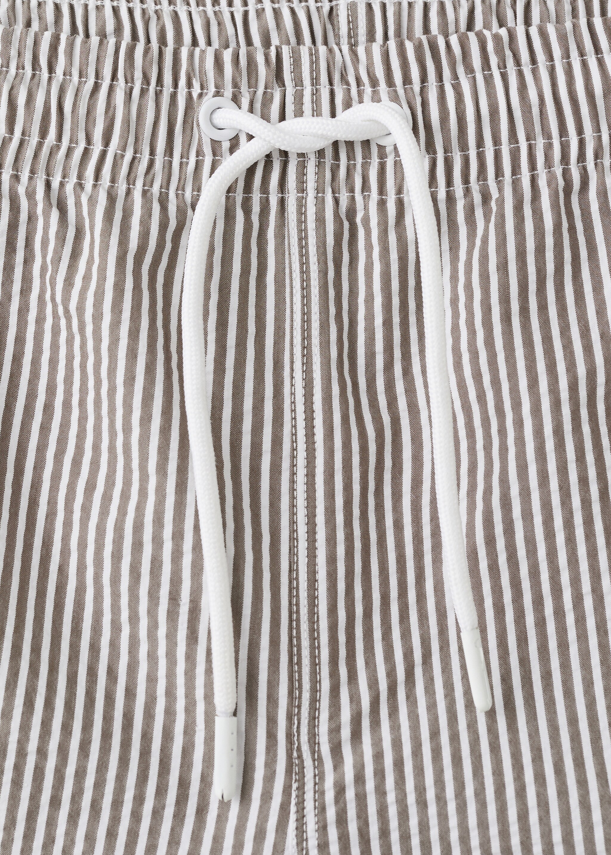 Seersucker striped swimsuit - Details of the article 8, Khaki. Ref: 27026001-00.
