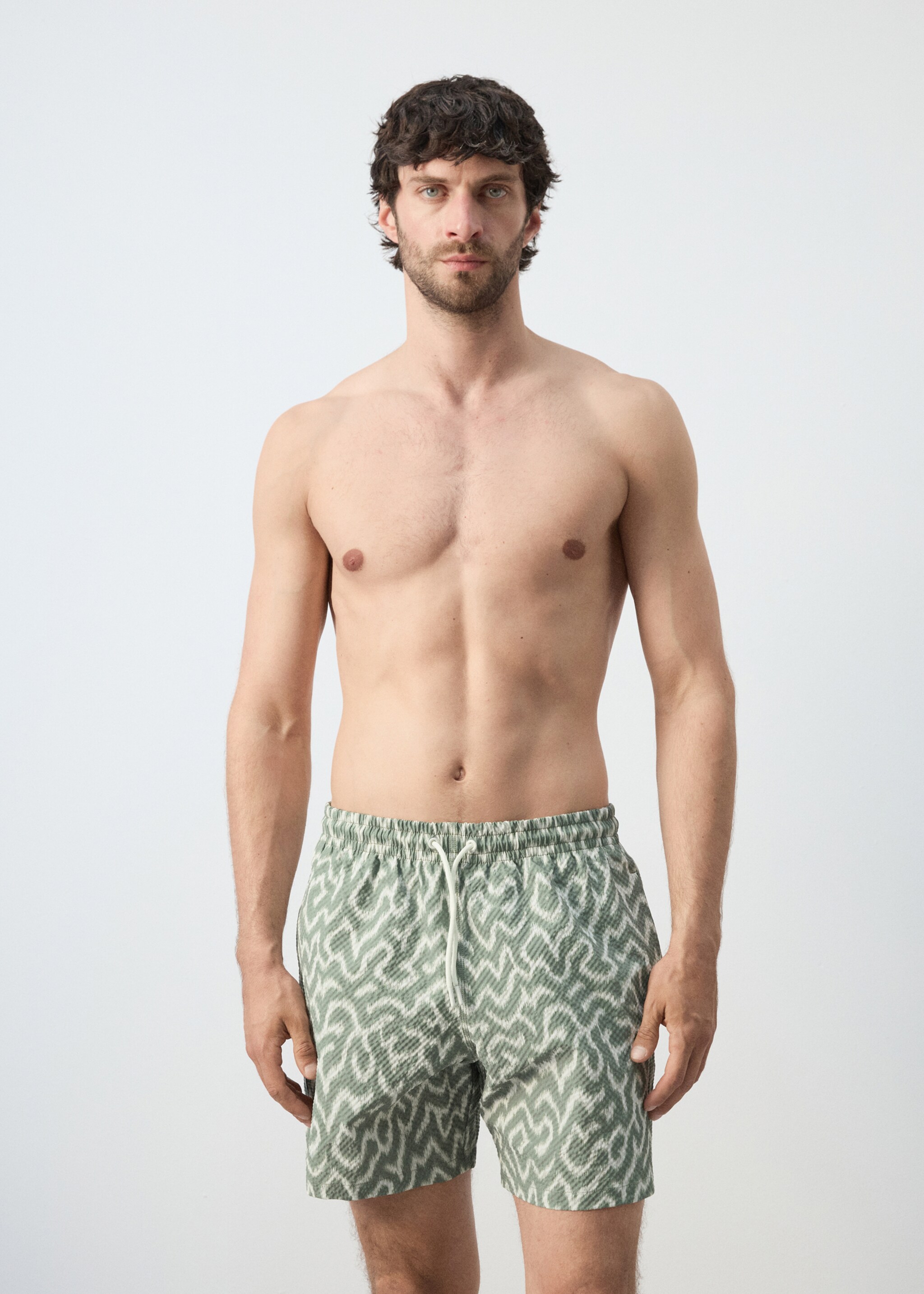 Swimming trunks camu - Medium plane, Khaki. Ref: 27026002-00.