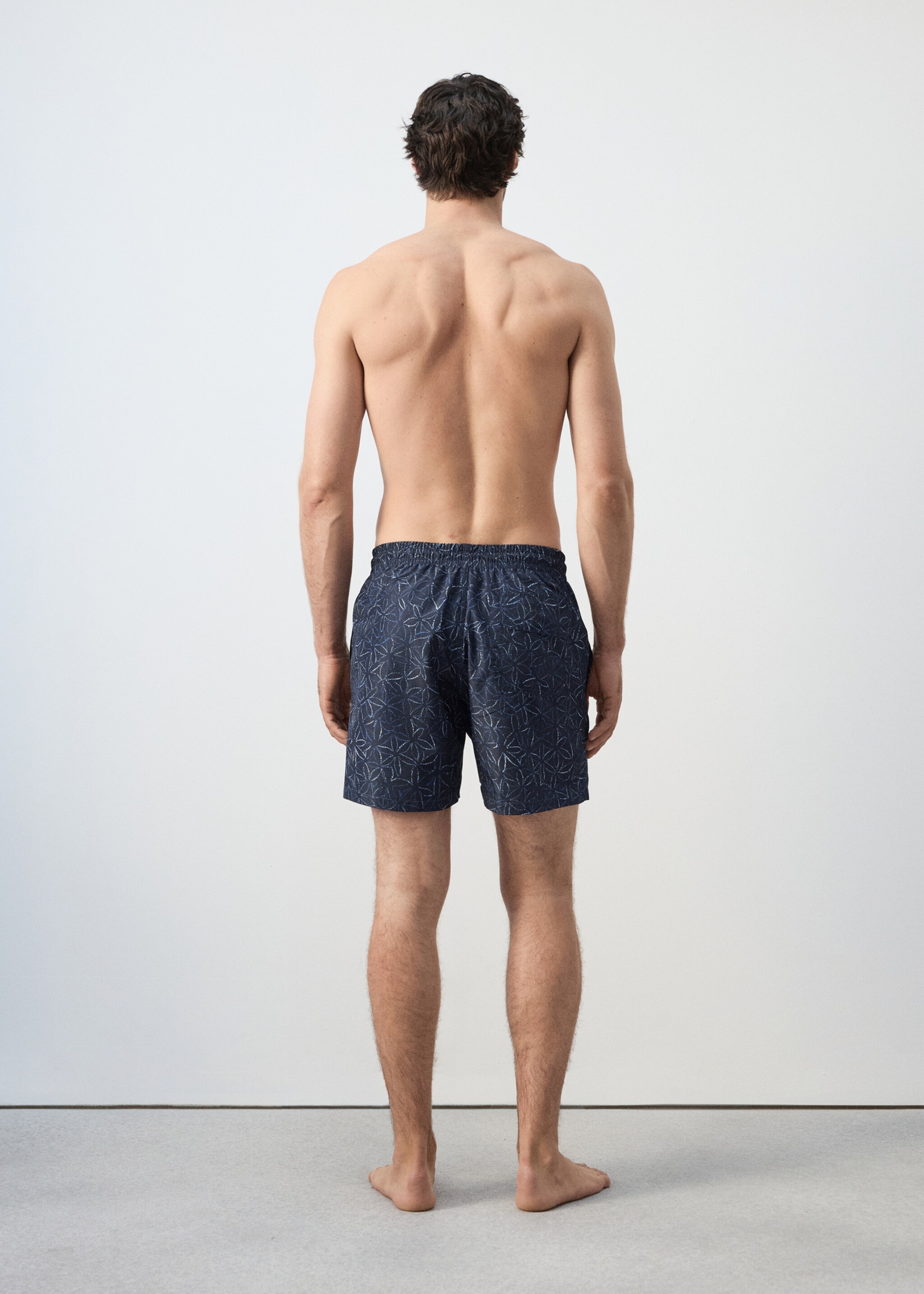 Swimming trunks flower - Reverse of the article, Navy. Ref: 27026003-00.