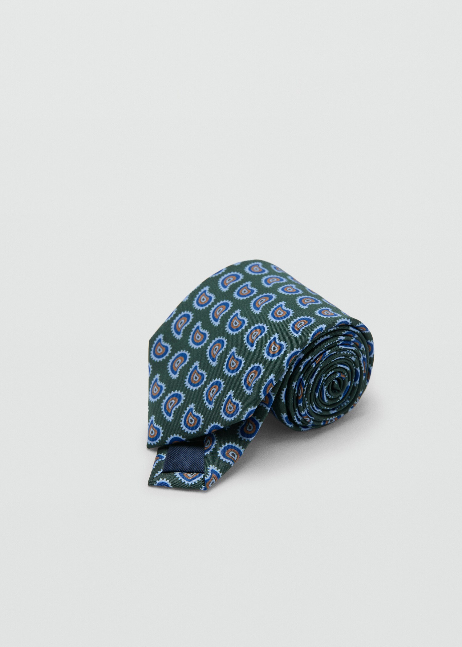 Printed silk tie - Medium plane