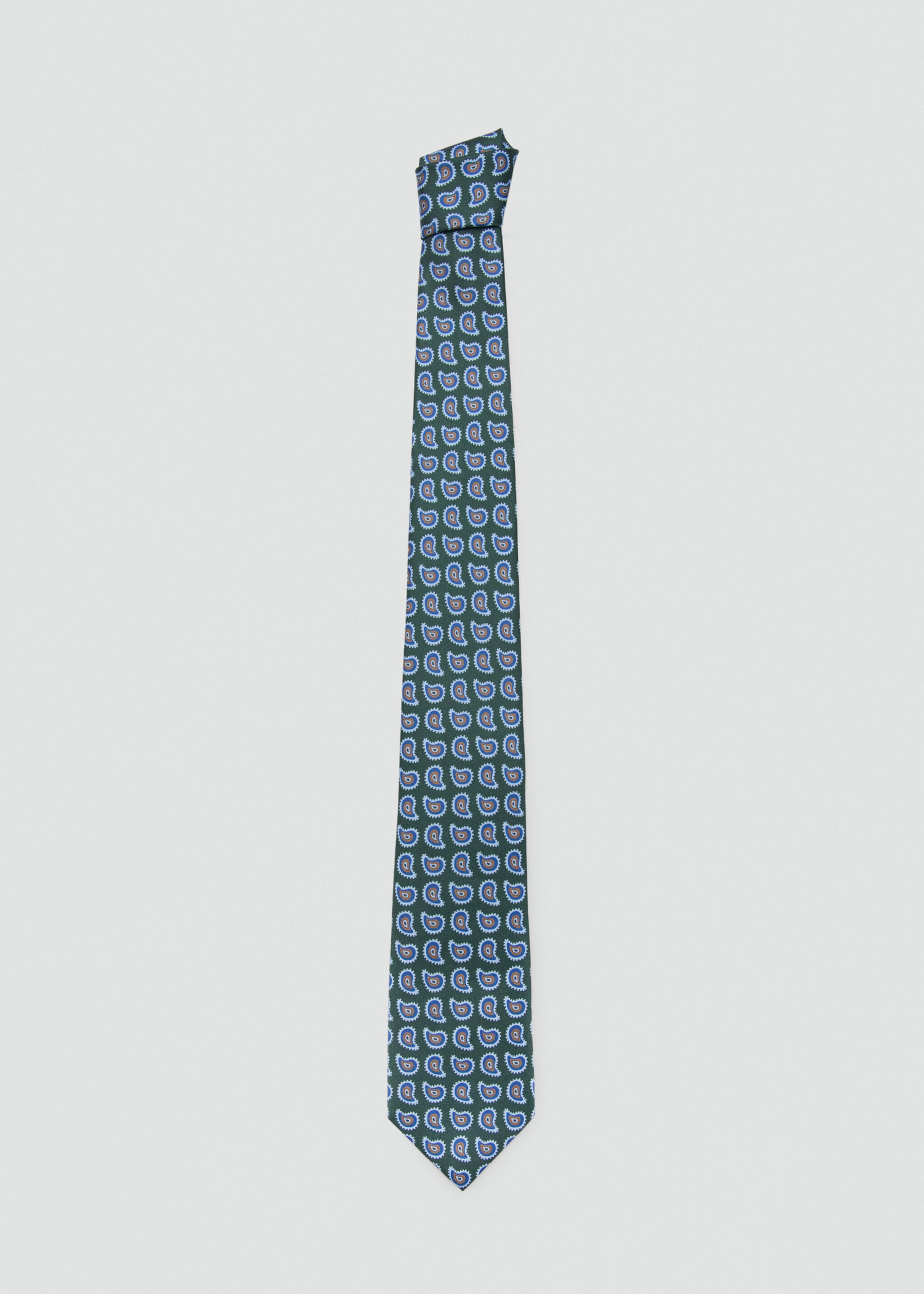 프린티드 실크 타이 - 모델 없는 상품, 그린. Ref: 27026004-00.