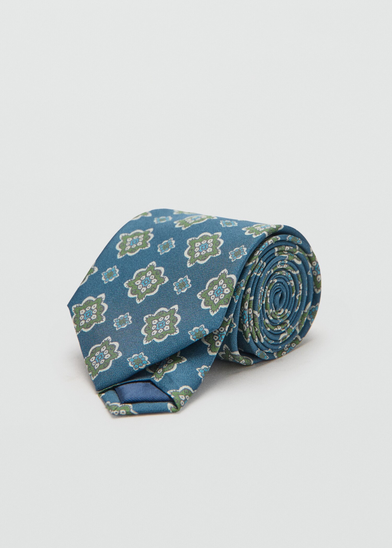 프린티드 실크 타이 - 중간 평면도