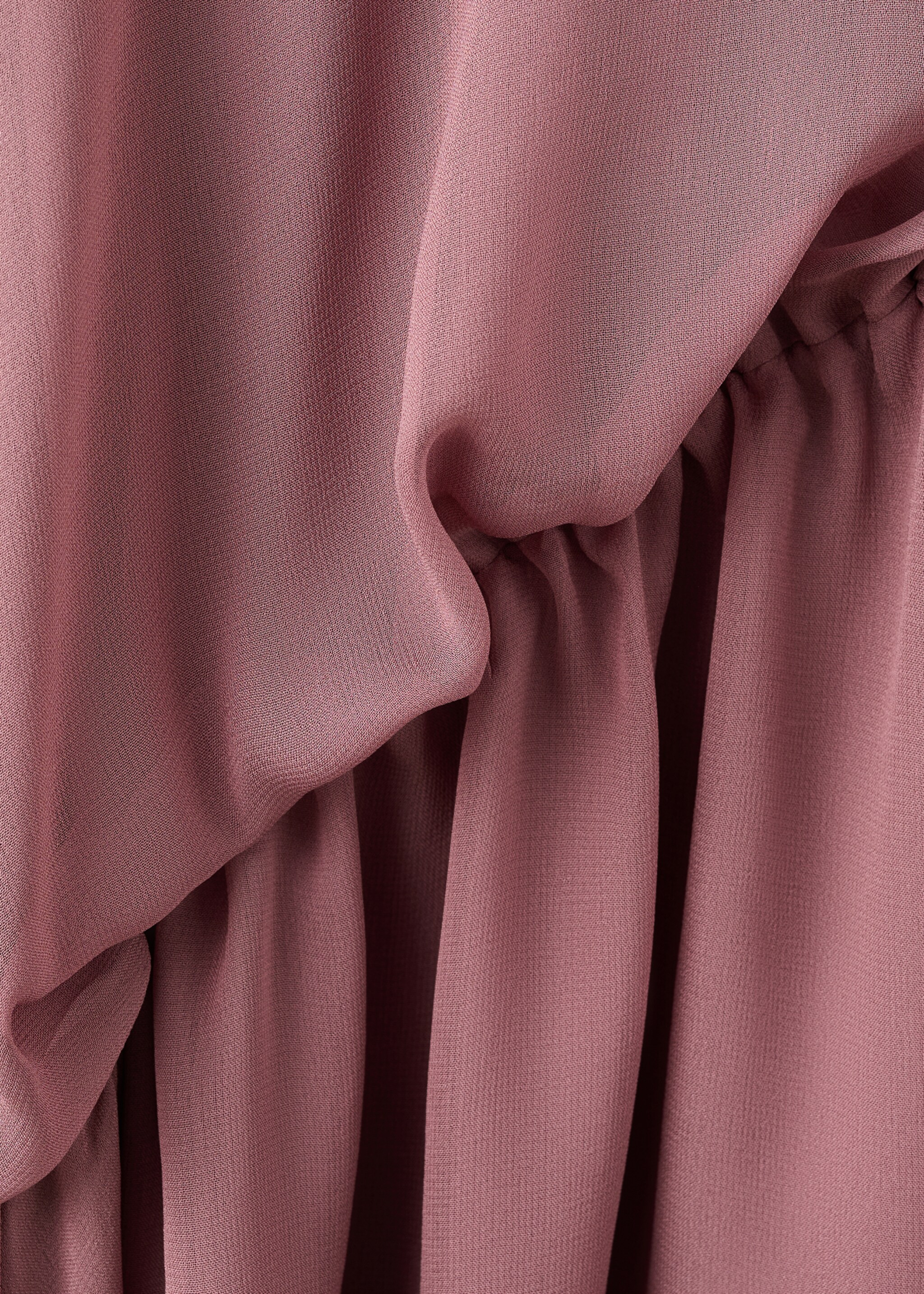 Ruffle dress with asymmetrical sleeve - Details of the article 8, Pale Pink. Ref: 27026006-00.