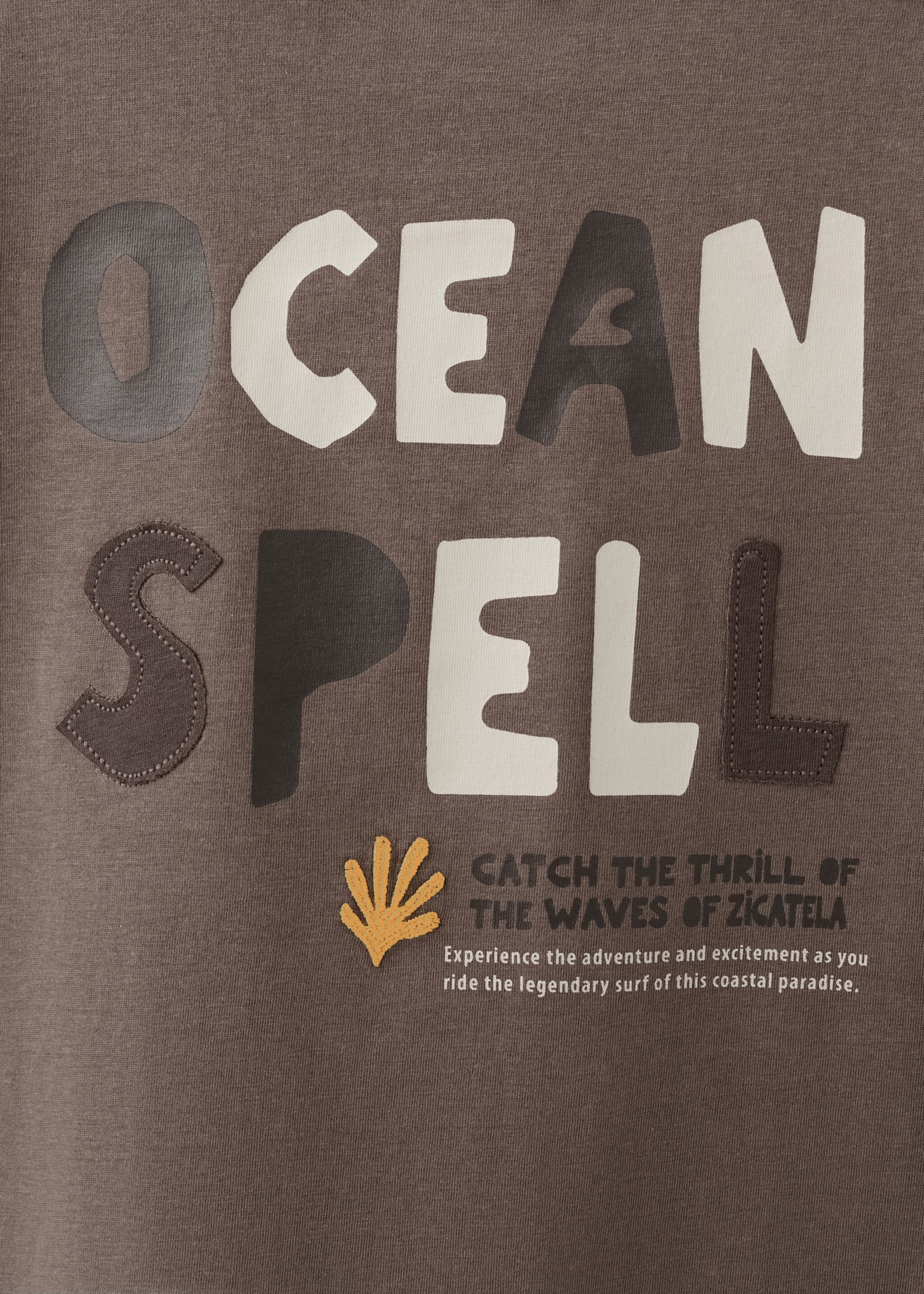 T-shirt en coton imprimé - Détail de l'article 0, Marron. Ref: 27026341-00.