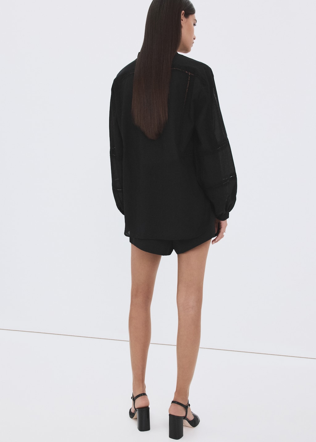 Embroidered blouse with lace accents - image 2
