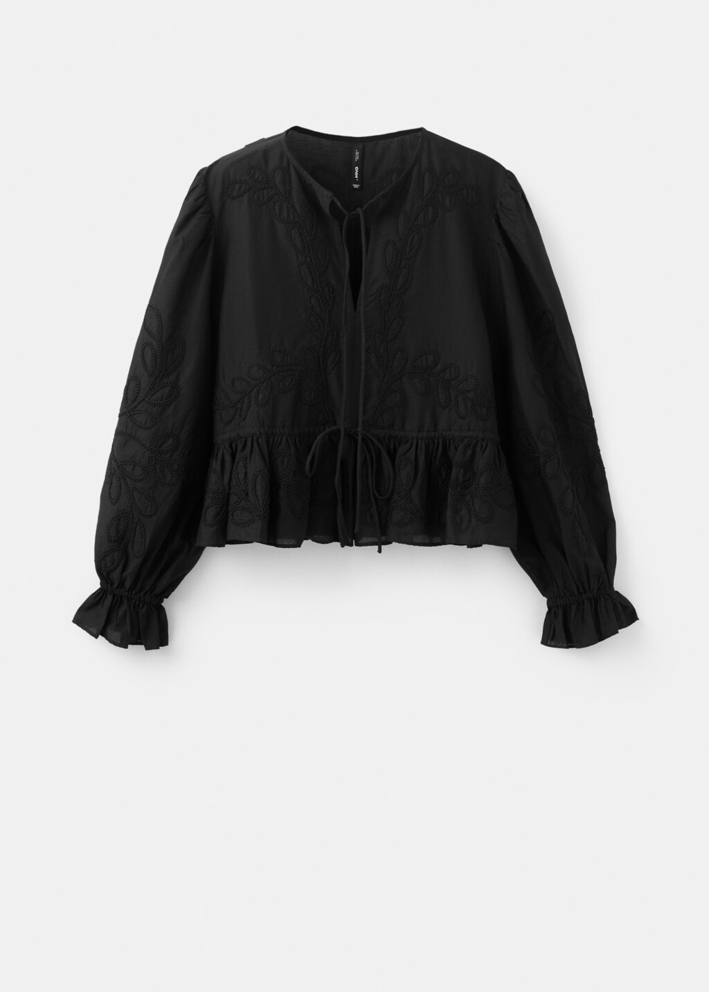 Cotton blouse with floral embroidery - image 2