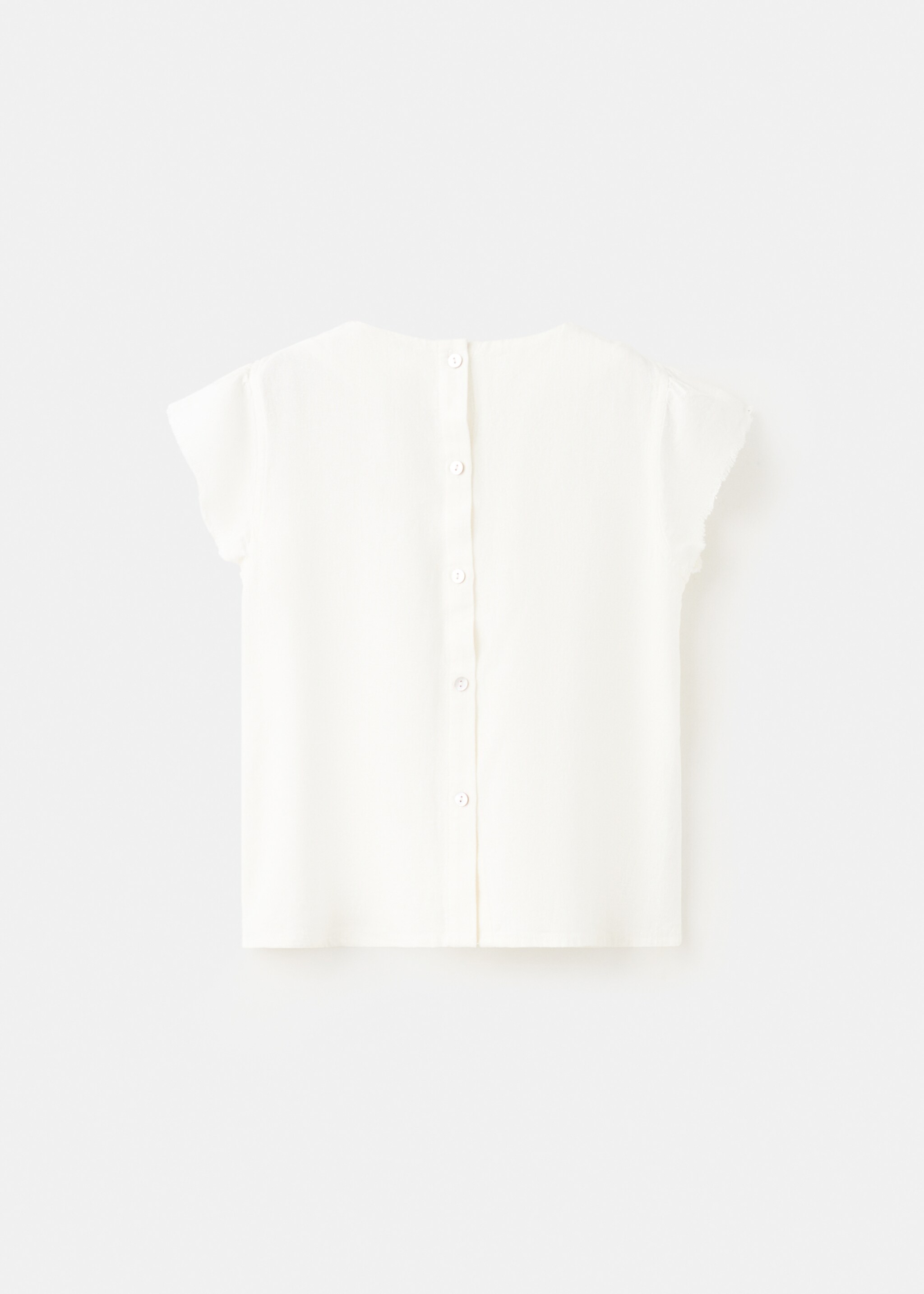 Bead neck blouse - Reverse of the article, White. Ref: 27026348-00.