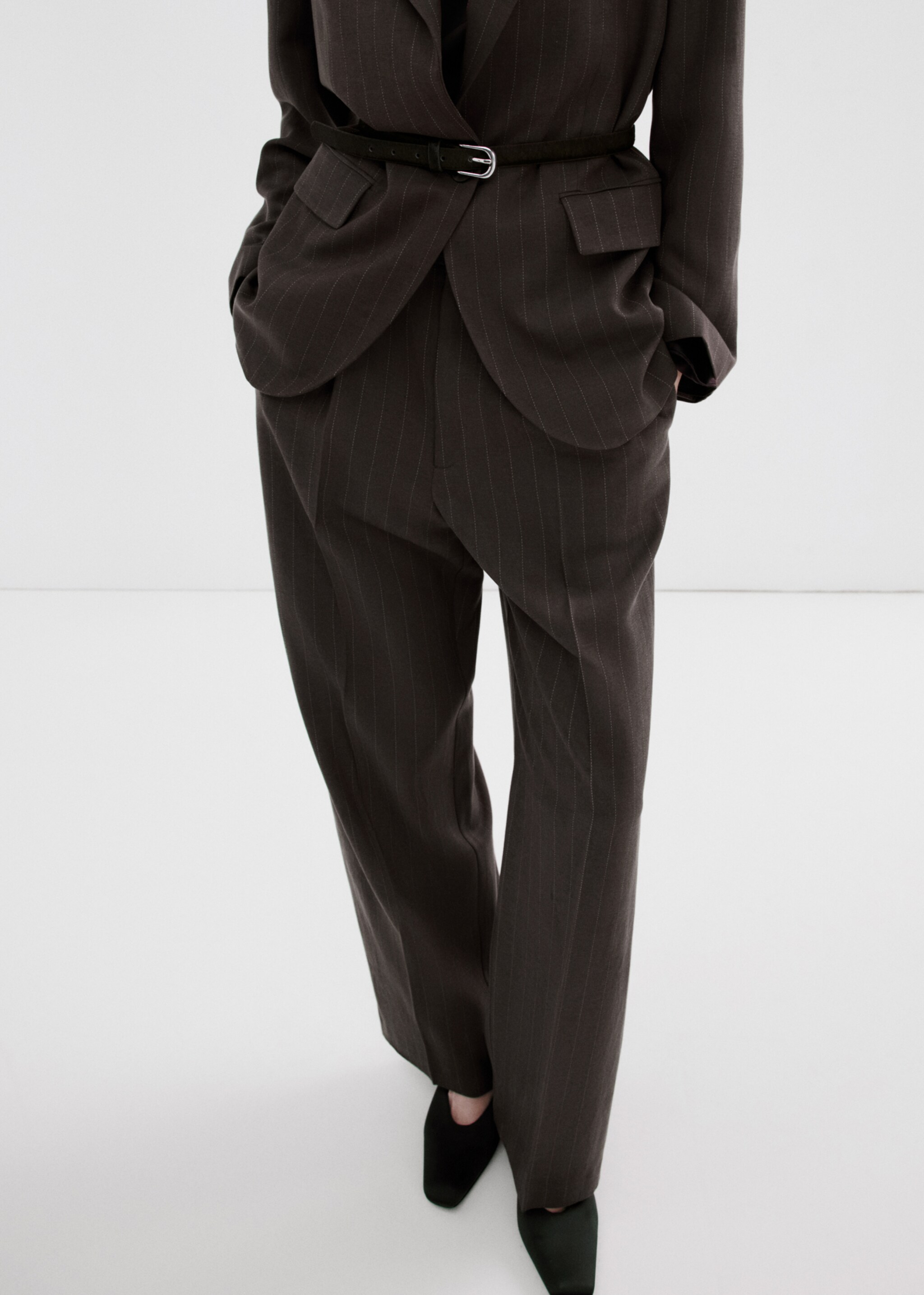 Lyocell suit trousers - Medium plane, Chocolate. Ref: 27026357-00.
