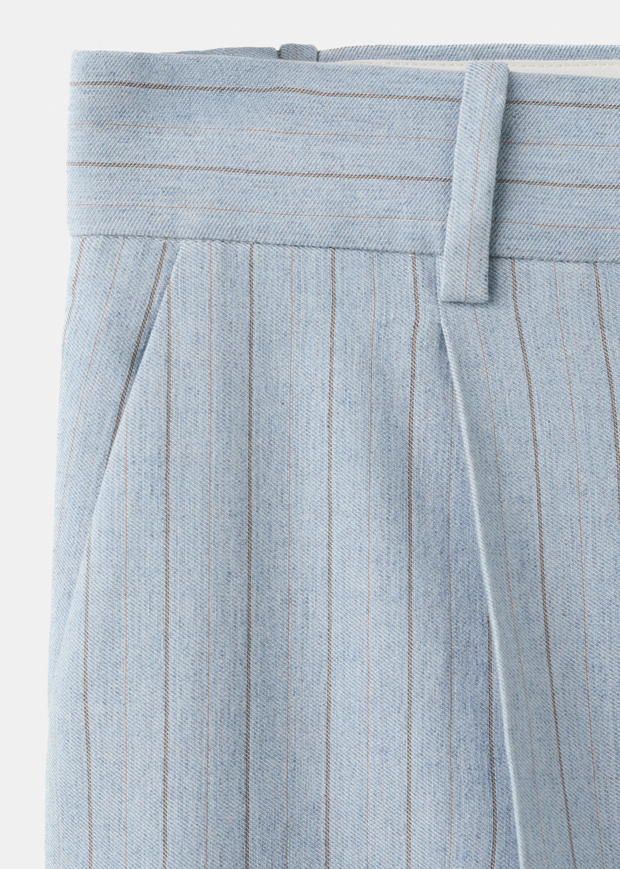 Pinstripe suit trousers - Details of the article 8, Blue. Ref: 27026362-00.