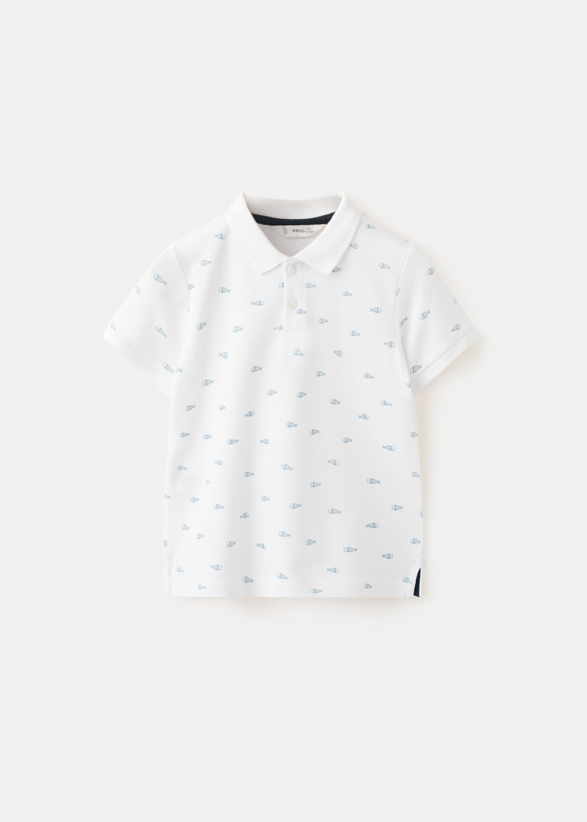 Printed cotton polo shirt - Article without model, White. Ref: 27026710-00.