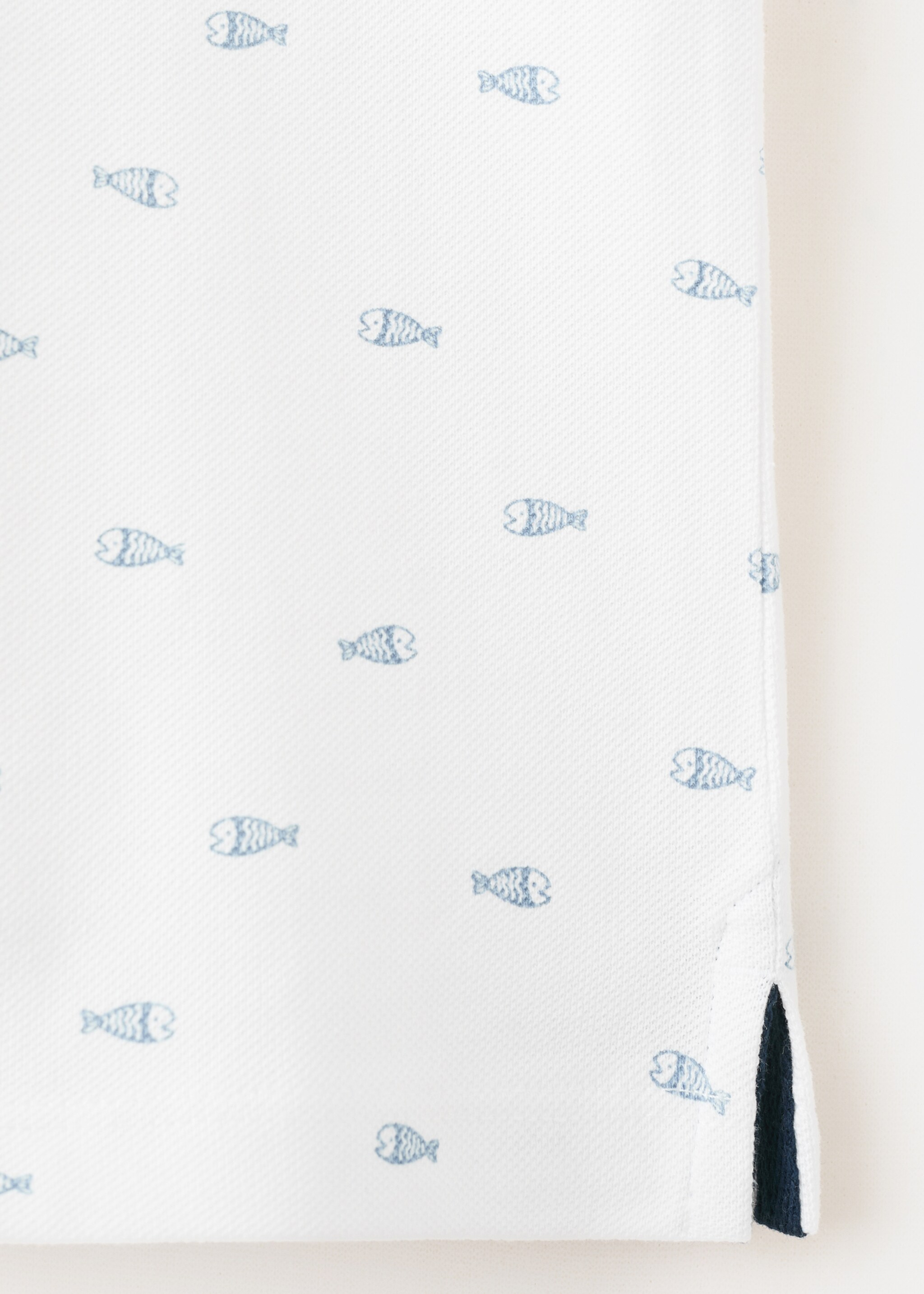 Printed cotton polo shirt - Details of the article 0, White. Ref: 27026710-00.