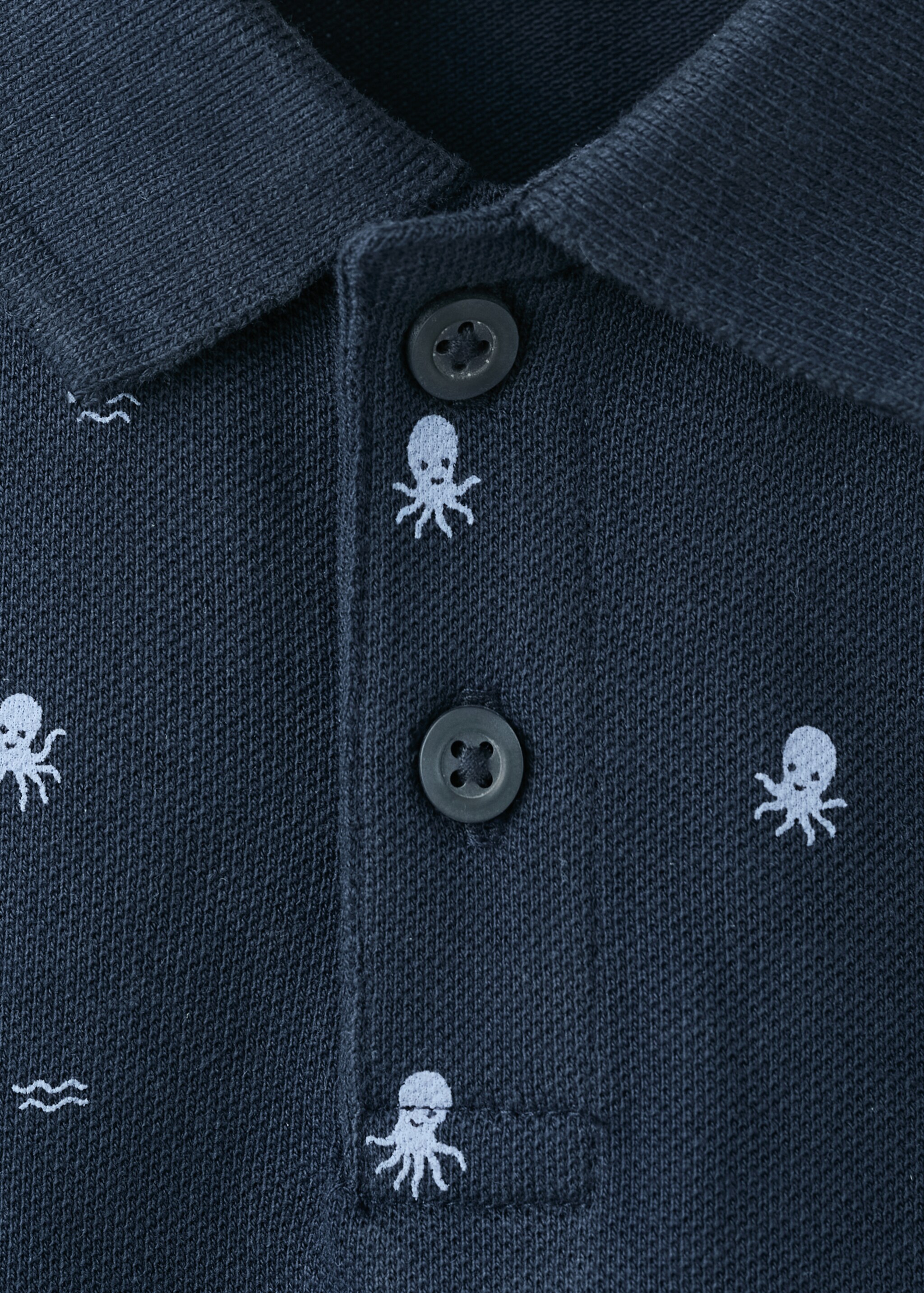 Polo coton imprimé - Détail de l'article 8, Bleu marine. Ref: 27026710-00.