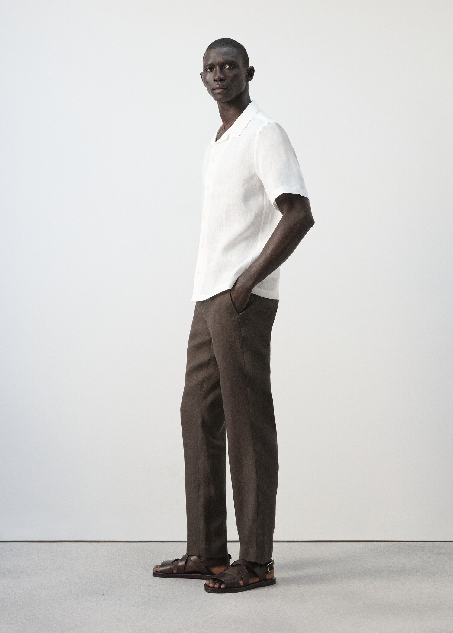 بنطلون كتان 100٪ سليم فيت - تفاصيل المنتج 2