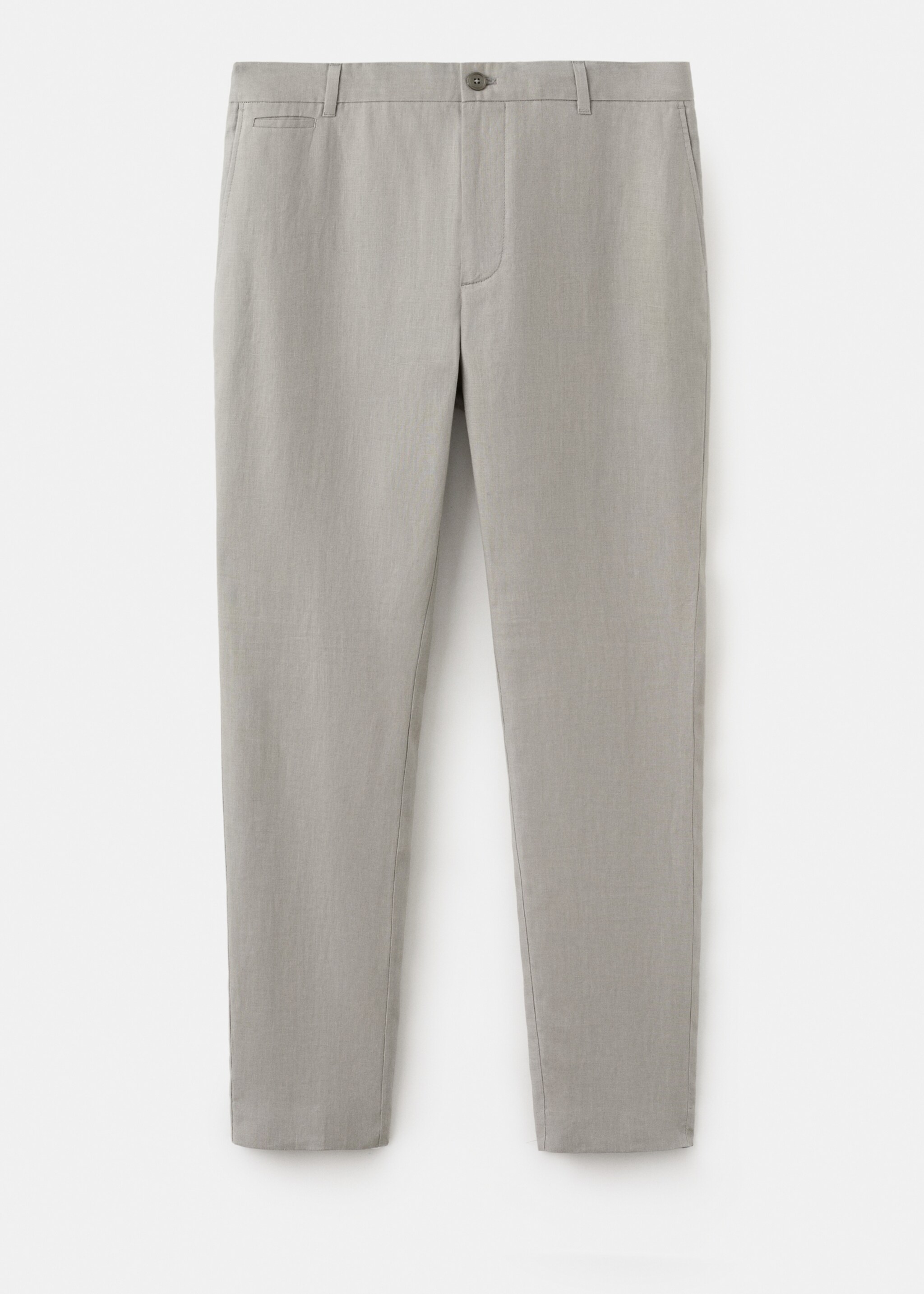 Pantalon 100 % lin slim fit - Article sans modèle, Gris chiné clair. Ref: 27026711-00.
