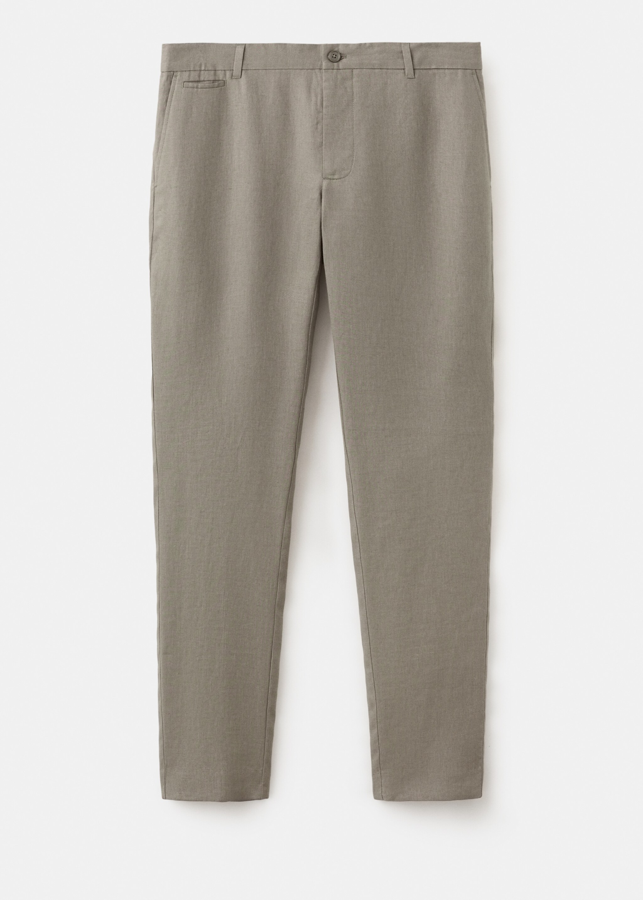 Pantalon 100 % lin slim fit - Article sans modèle, Gris vison. Ref: 27026711-00.