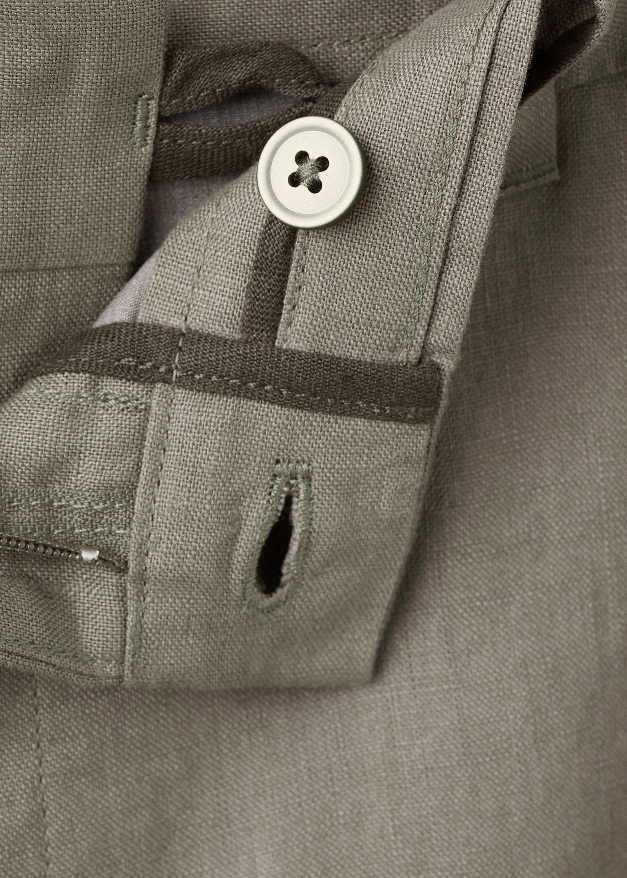 Pantalon 100 % lin slim fit - Détail de l'article 8, Gris vison. Ref: 27026711-00.