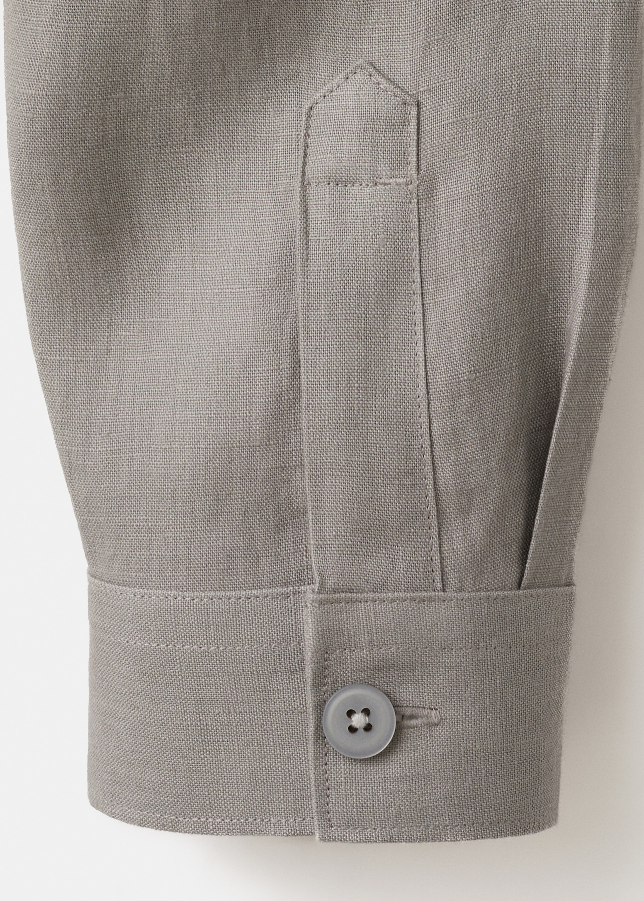 Bowling collar overshirt 100% linen - Details of the article 0, Medium Brown. Ref: 27026712-00.