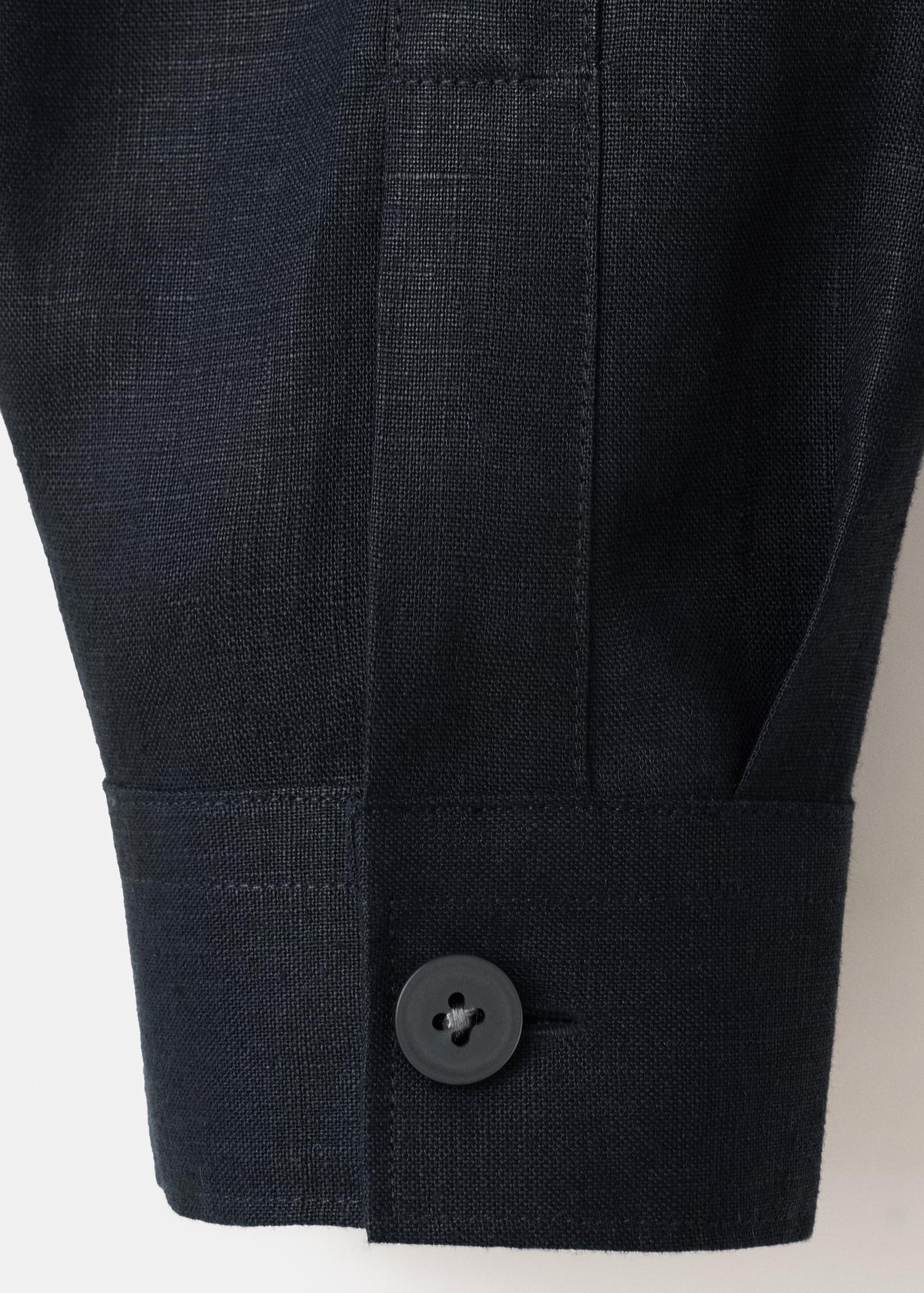 Bowling collar overshirt 100% linen - Details of the article 0