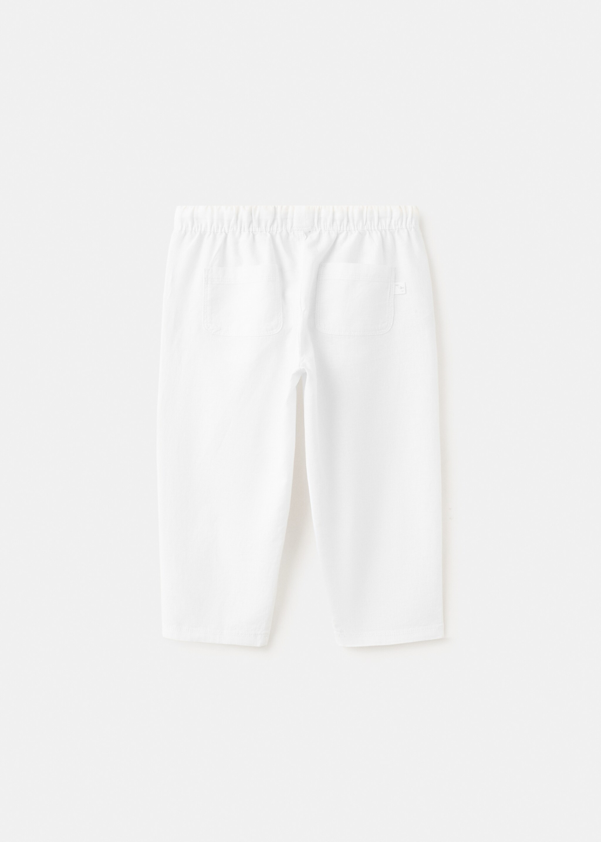 Cotton linen-blend trousers - Reverse of the article, Off White. Ref: 27026720-00.