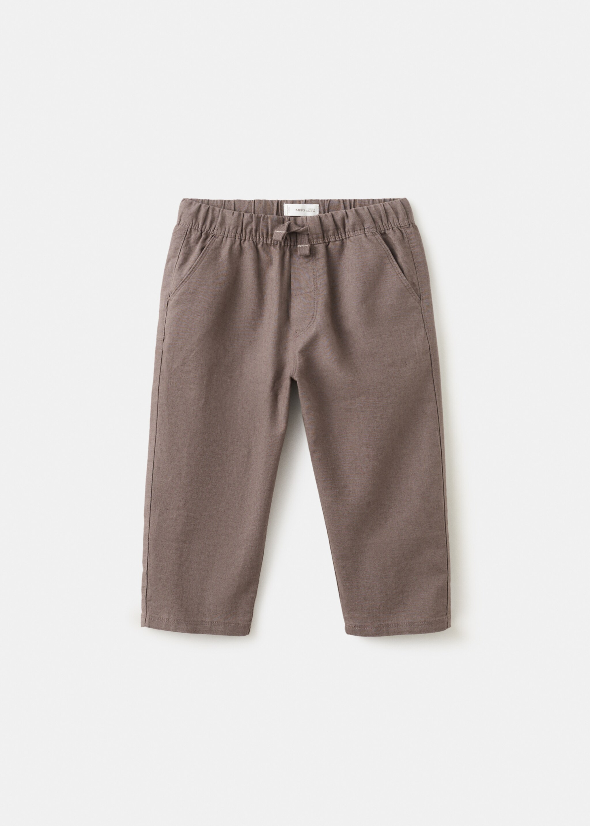 Cotton linen-blend trousers - Article without model, Brown. Ref: 27026720-00.