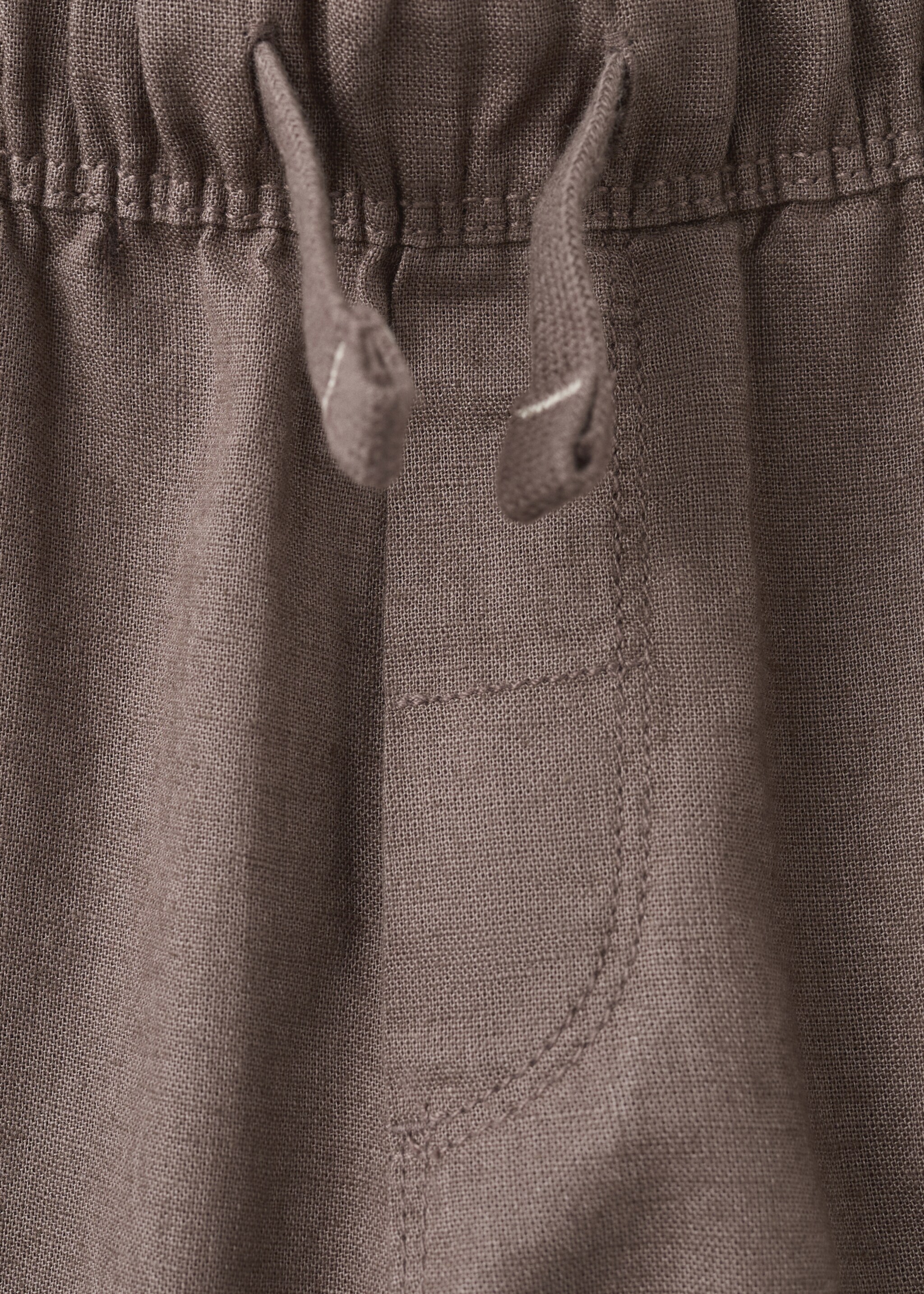 Cotton linen-blend trousers - Details of the article 8, Brown. Ref: 27026720-00.