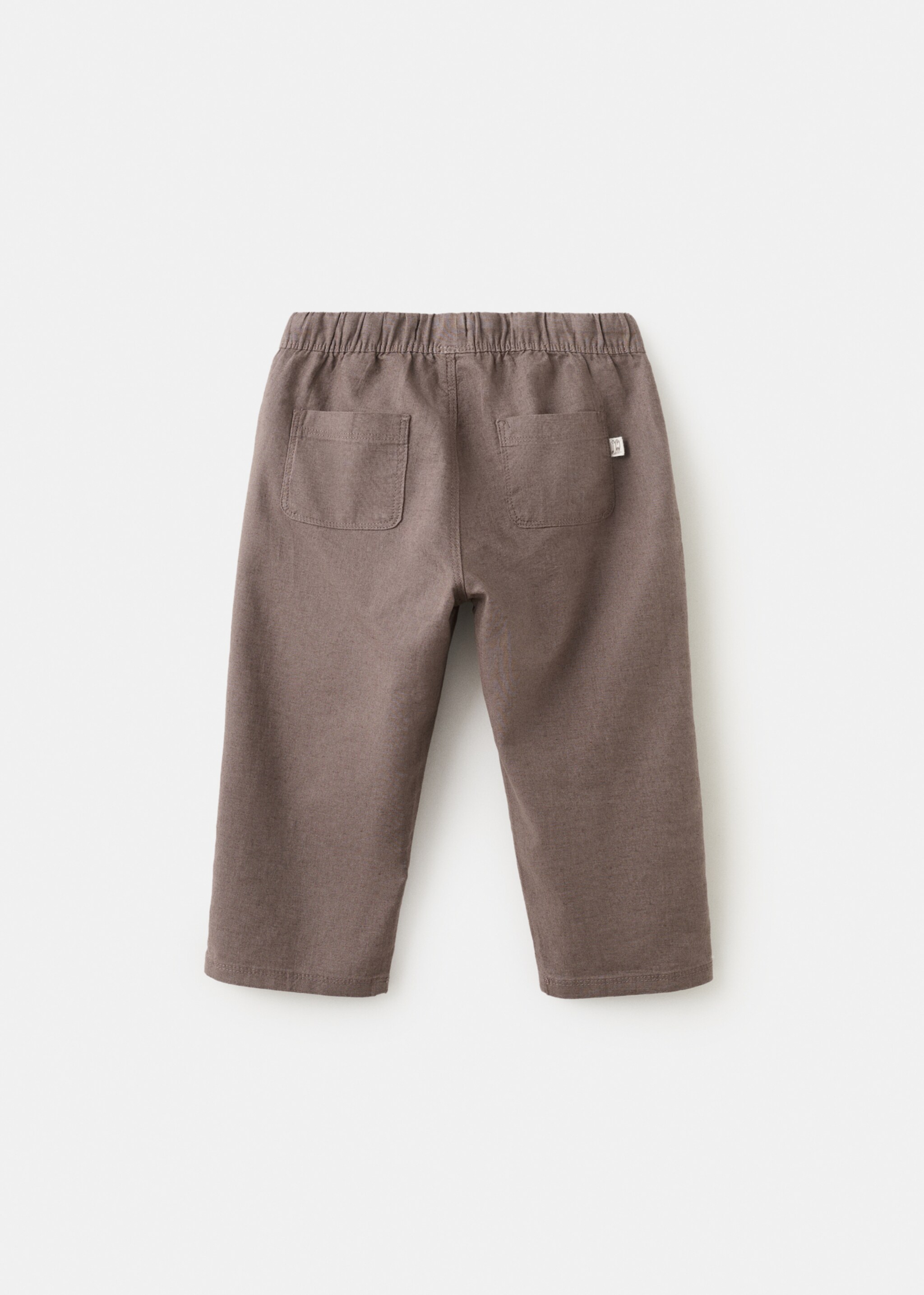 Cotton linen-blend trousers - Reverse of the article, Brown. Ref: 27026720-00.