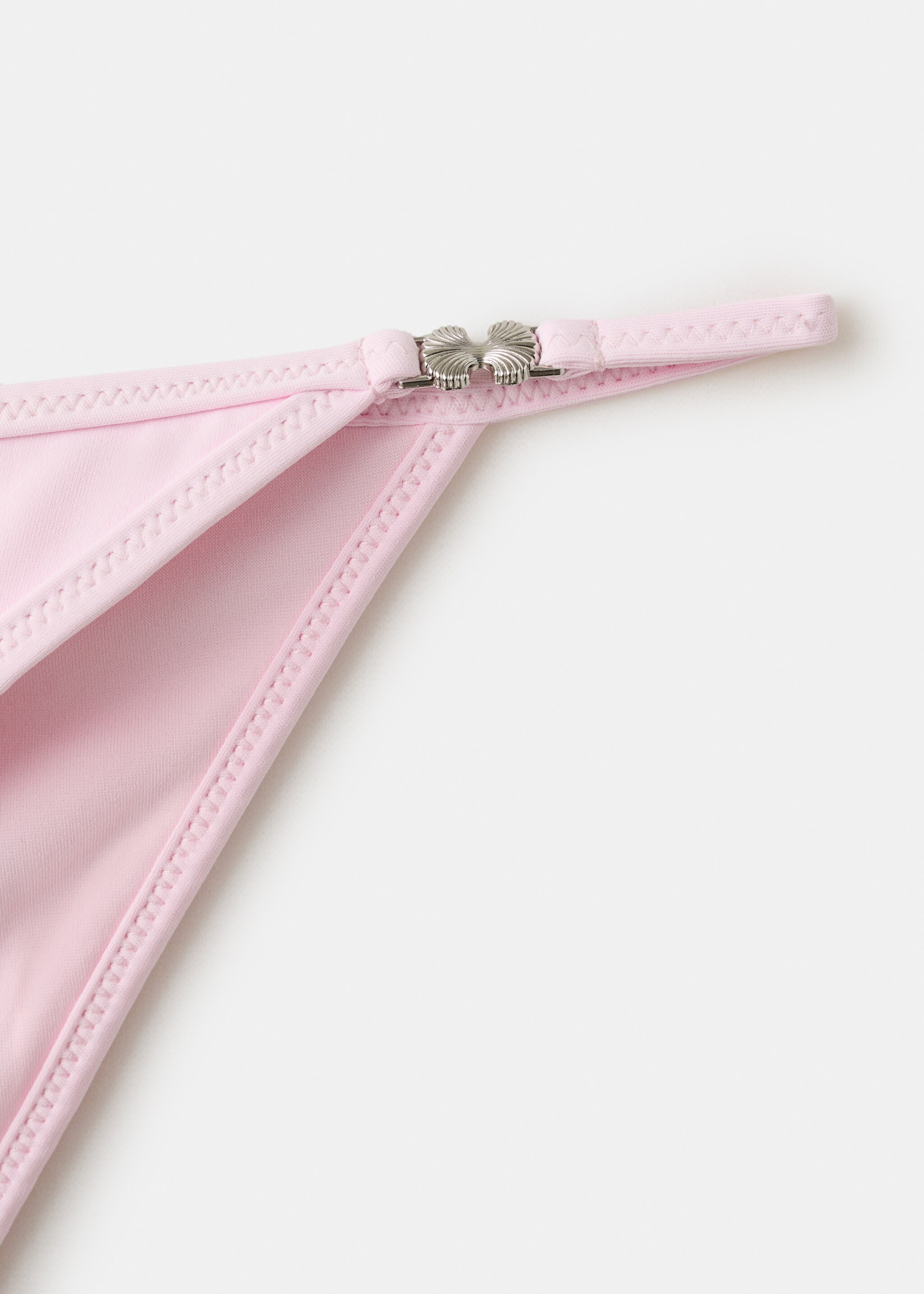 Metallic-detail bikini briefs - Details of the article 8, Light Pink. Ref: 27026723-00.