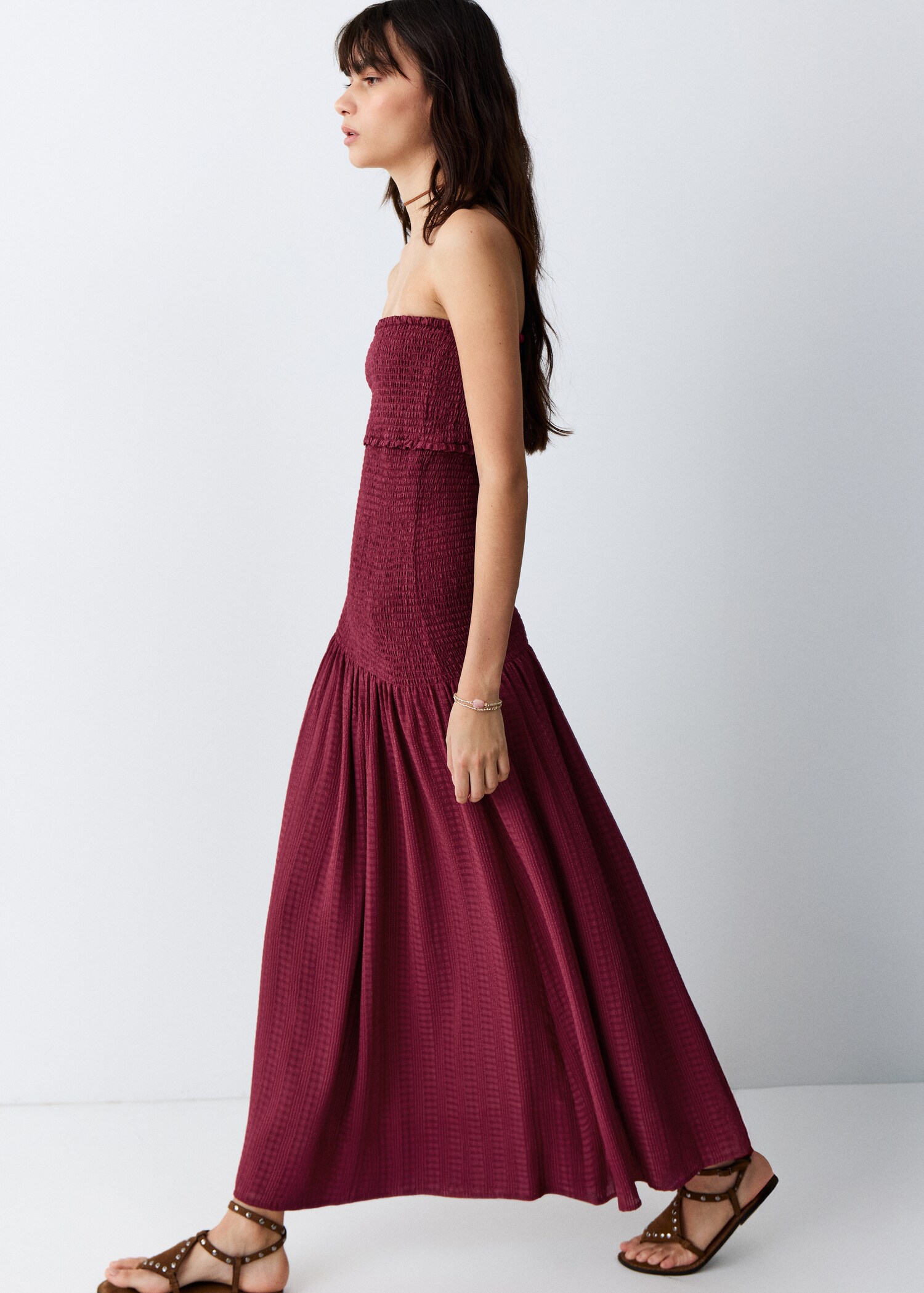 Ruched strapless dress - Medium plane