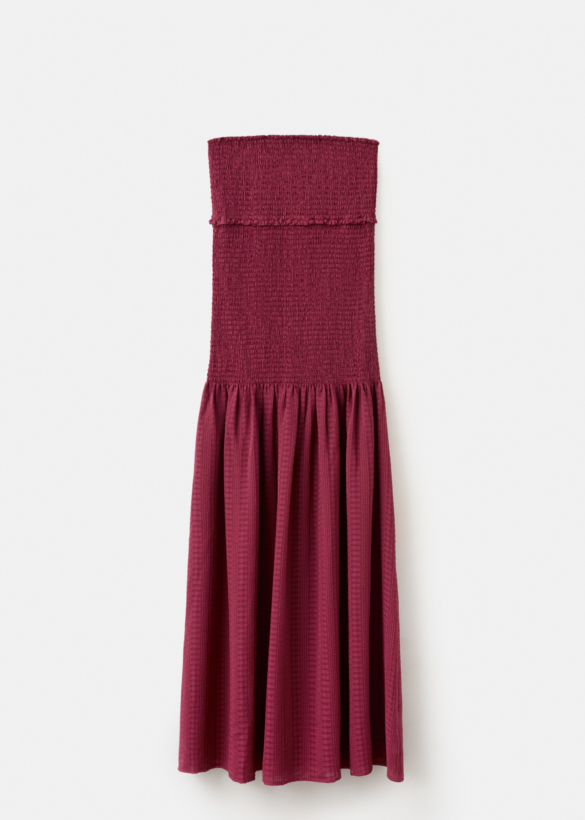 Ruched long dress - Article without model, Maroon. Ref: 27026729-00.