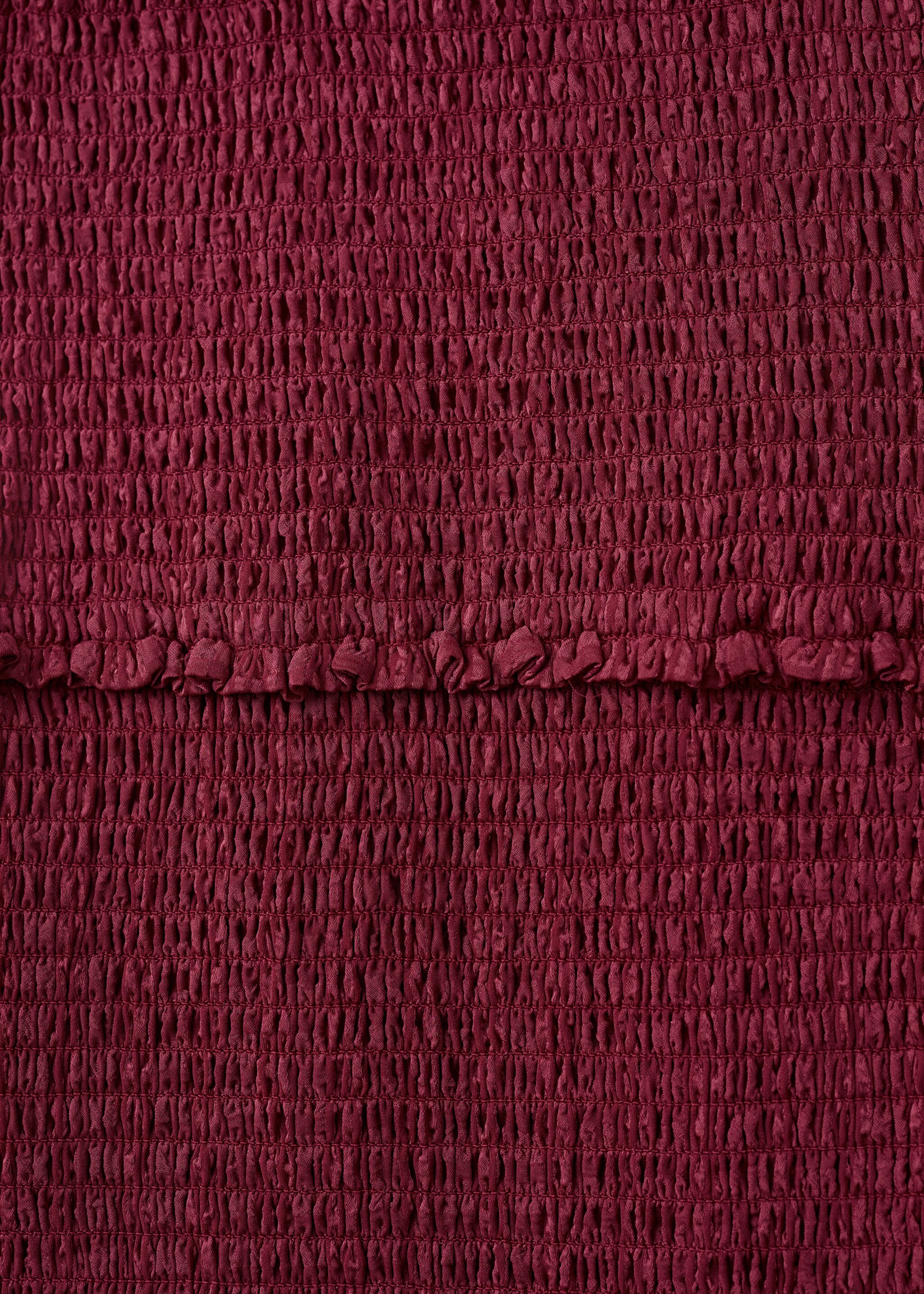 Ruched long dress - Details of the article 8, Maroon. Ref: 27026729-00.