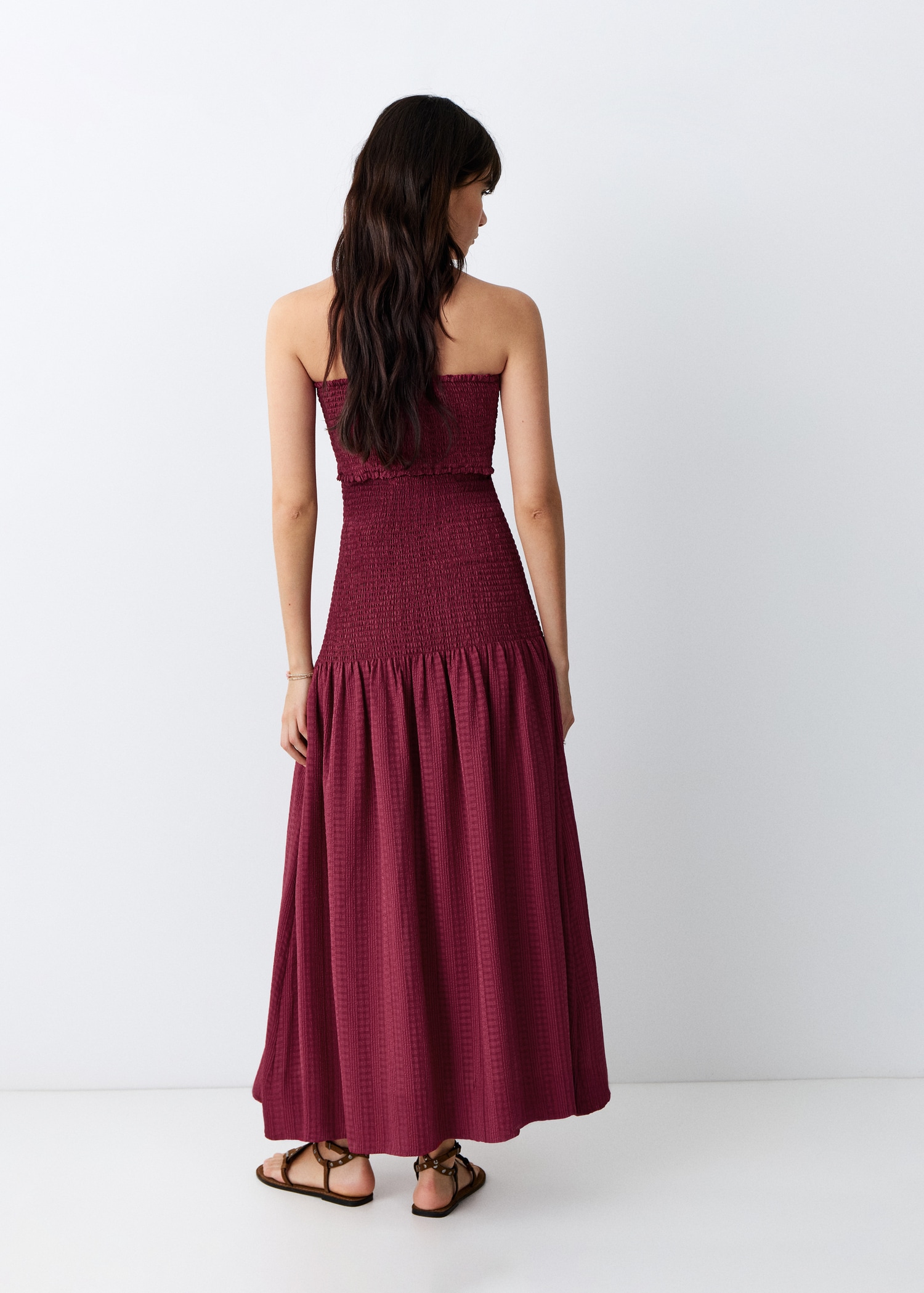 Ruched strapless dress - Reverse of the article