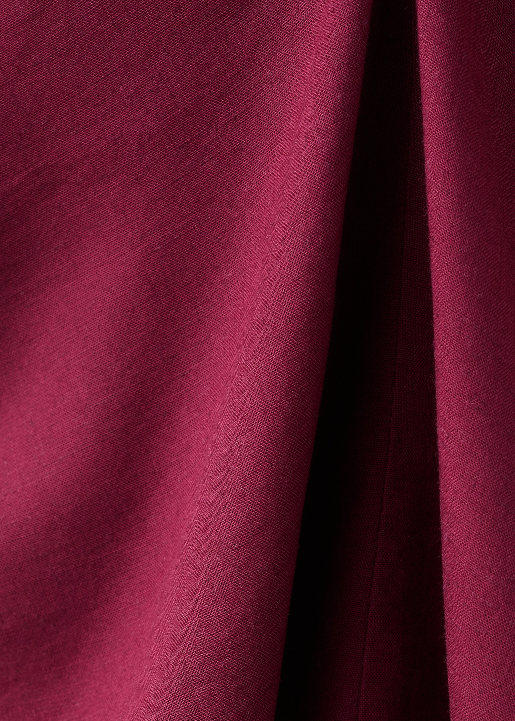 Knot linen top - Details of the article 0, Maroon. Ref: 27026730-00.