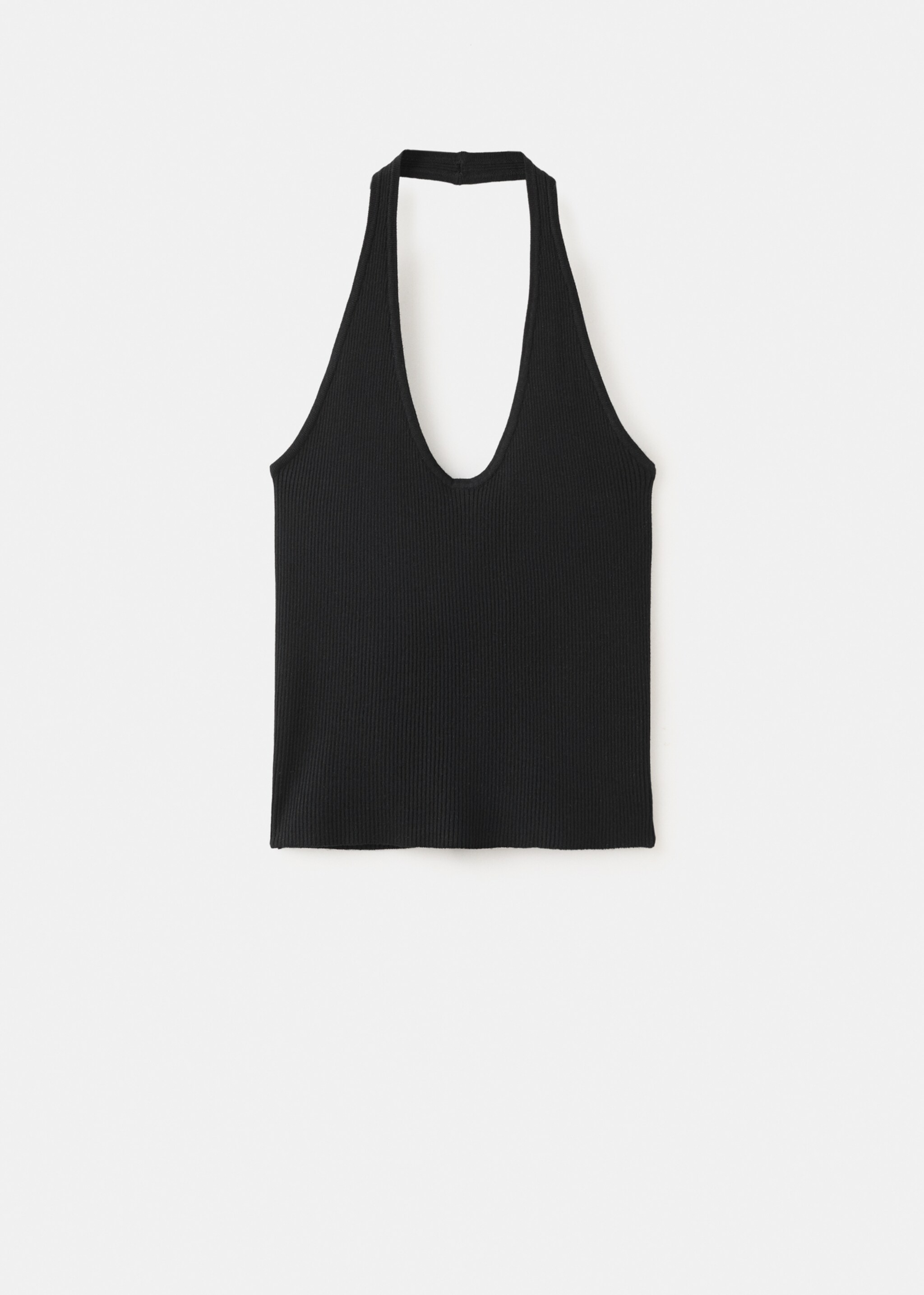 Ribbed halter neck top - Article without model, Black. Ref: 27026731-00.