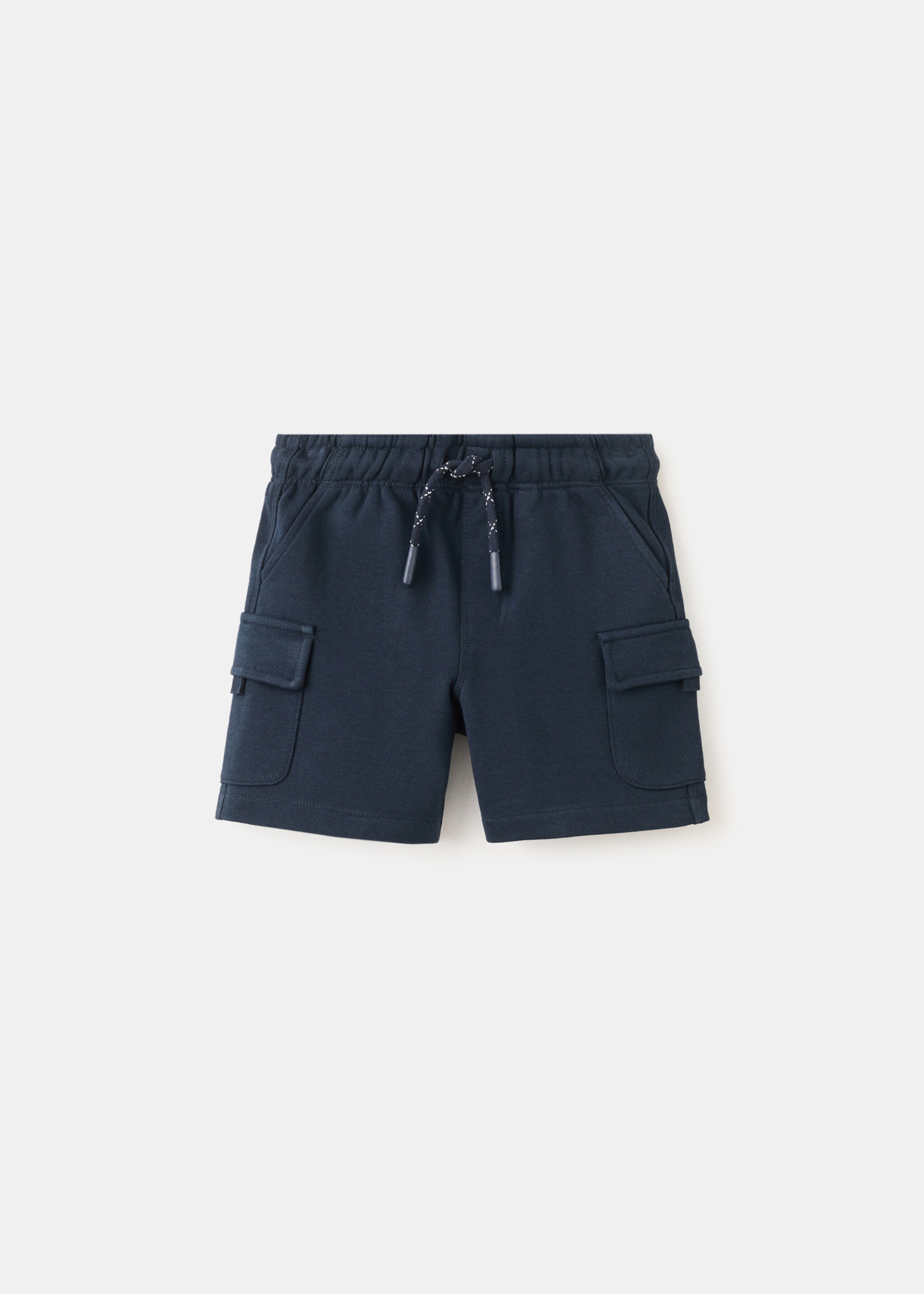 Drawstring cargo Bermuda shorts - Article without model, Navy. Ref: 27026733-00.